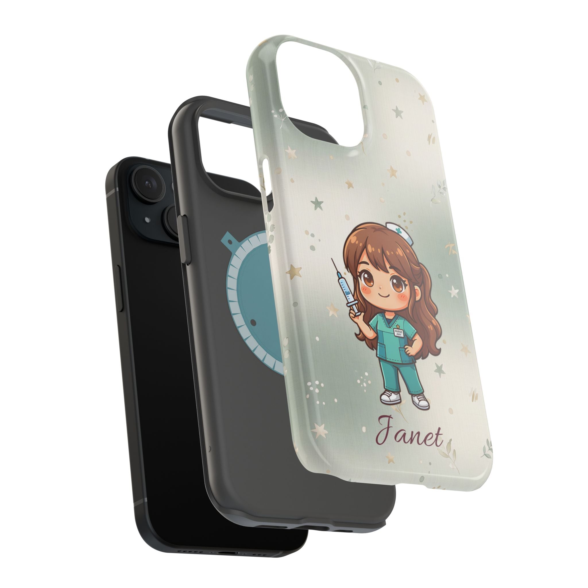 Personalized Nurse with Syringe Phone Case — Wireless Charging Cover