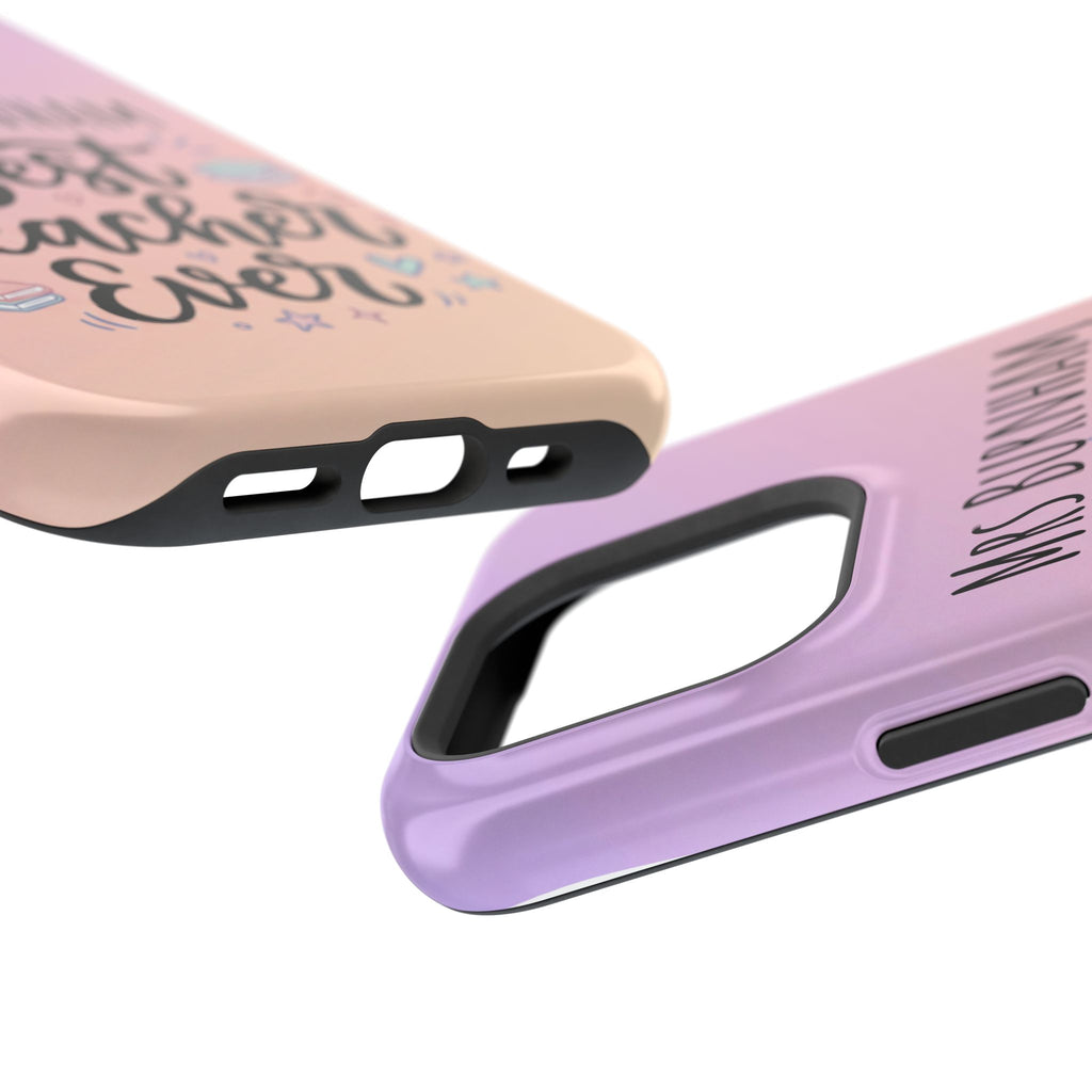 Best Teacher Ever Personalized Phone Case — Wireless Charging Cover