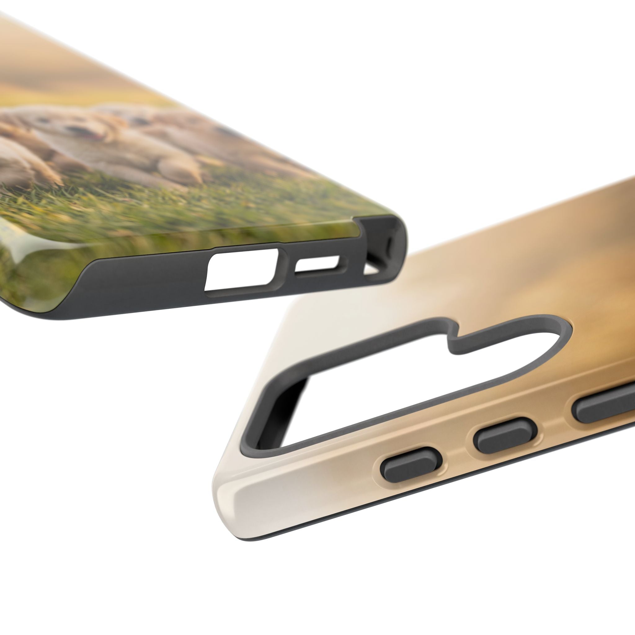 Golden Retriever Puppies Phone Case | Playful Puppy Pack Running in Grass | iPhone & Samsung