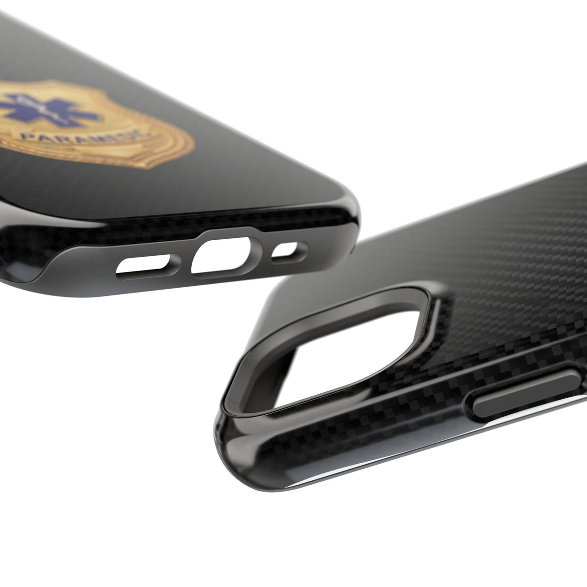 Gold Paramedic Badge Black Phone Case — Magnetic Wireless Charging Cover