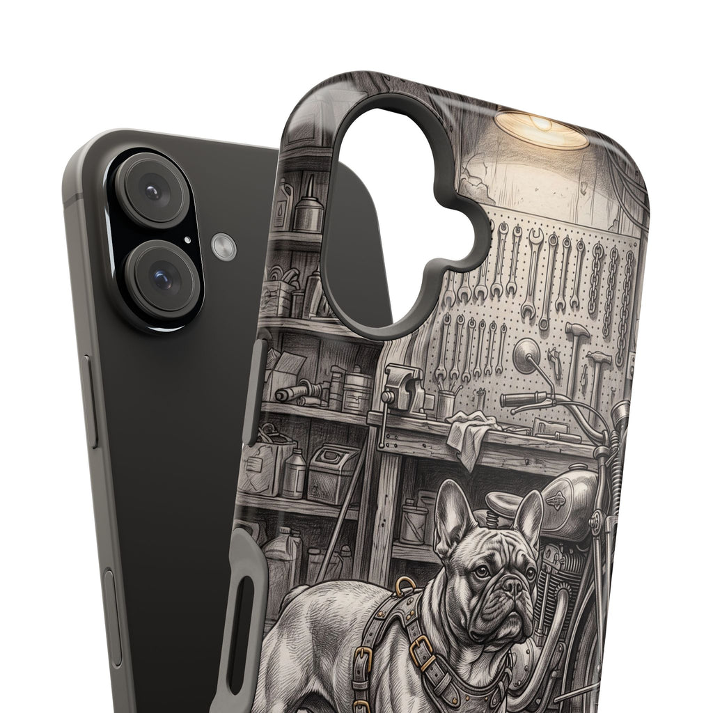 Personalized French Bulldog Vintage Street Phone Case — Wireless Charging Cover