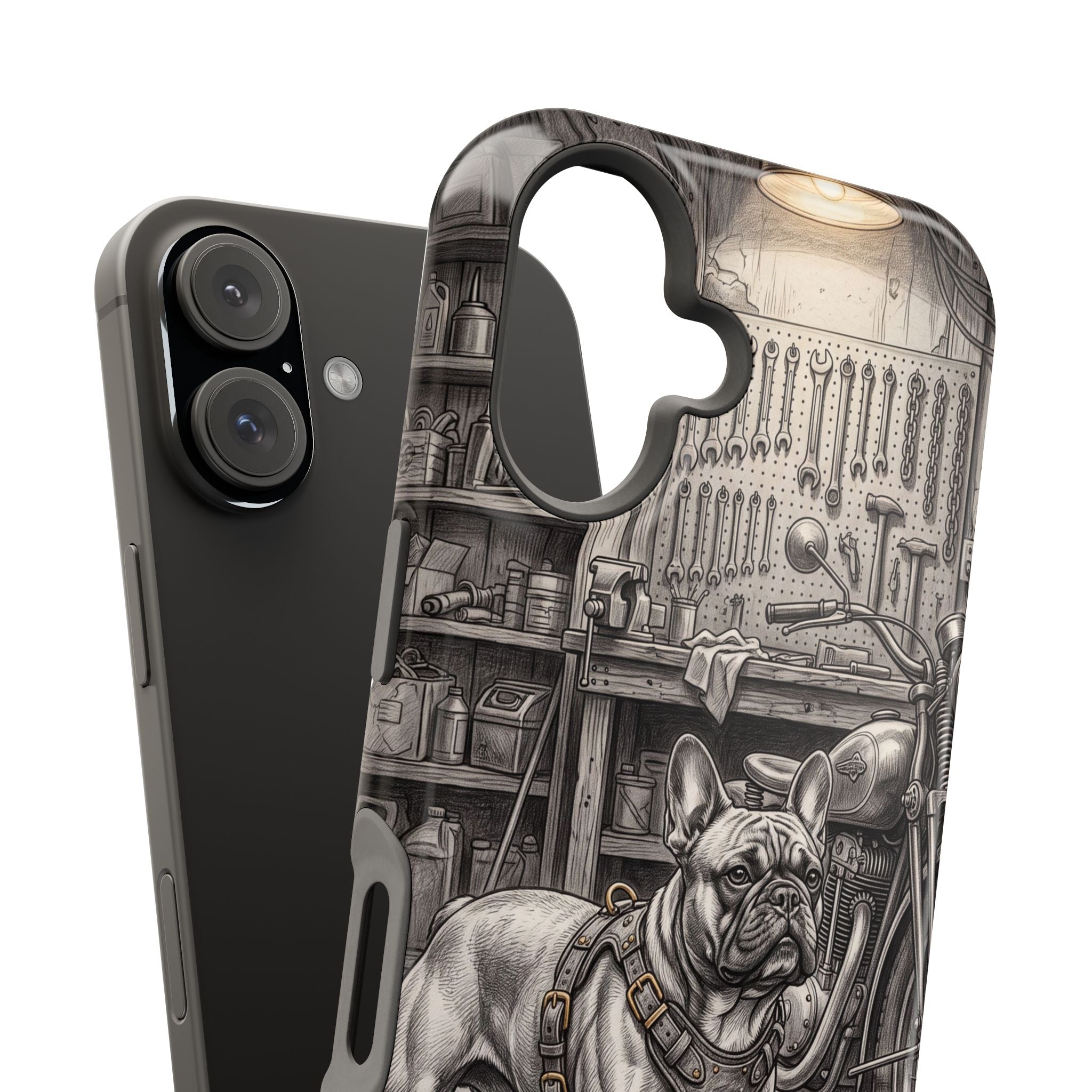 Personalized French Bulldog Vintage Street Phone Case — Wireless Charging Cover