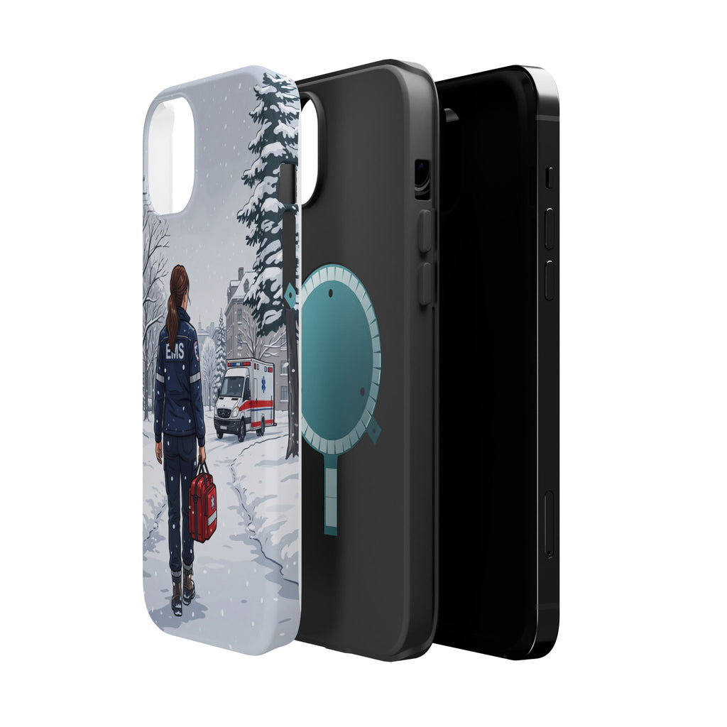 Paramedic/EMT Winter Phone Case — Magnetic Wireless Charging Cover