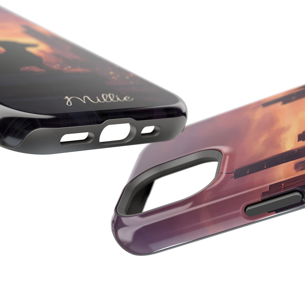 Personalized Dachshund City Skyline Phone Case — Wireless Charging Cover