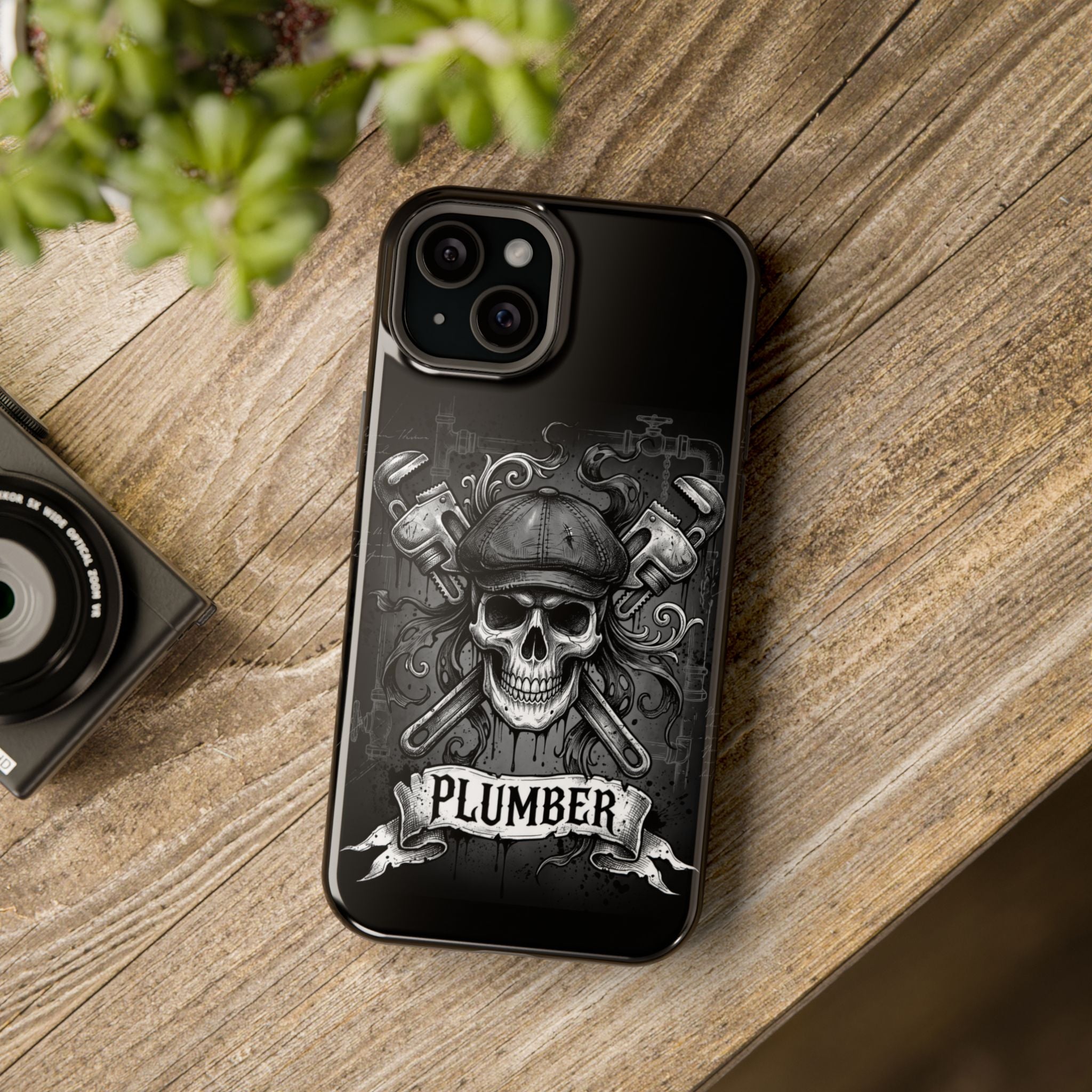 Skull & Wrenches Plumber Phone Case — Wireless Charging Cover