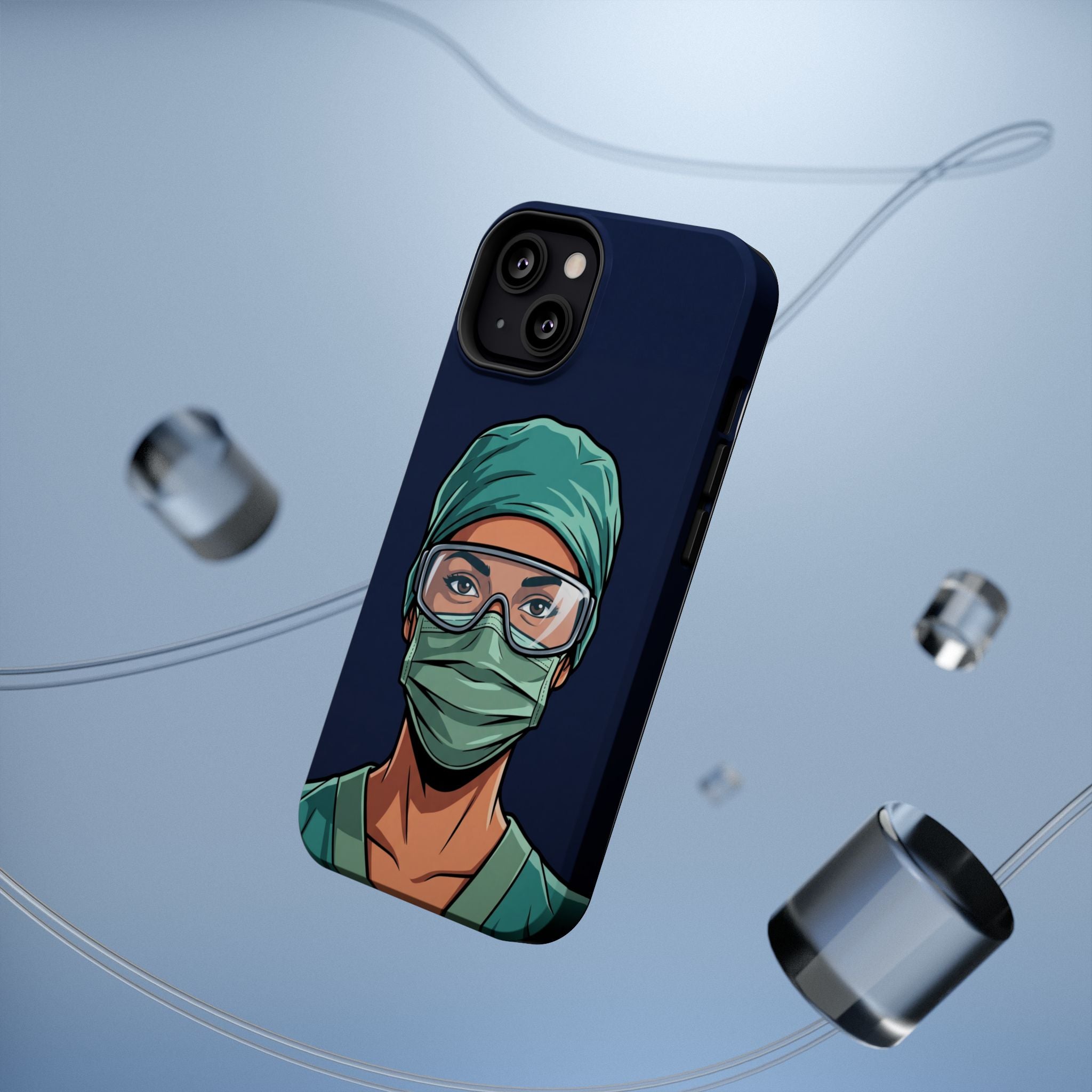 Bold Nurse Portrait Phone Case — Magnetic Wireless Charging Cover