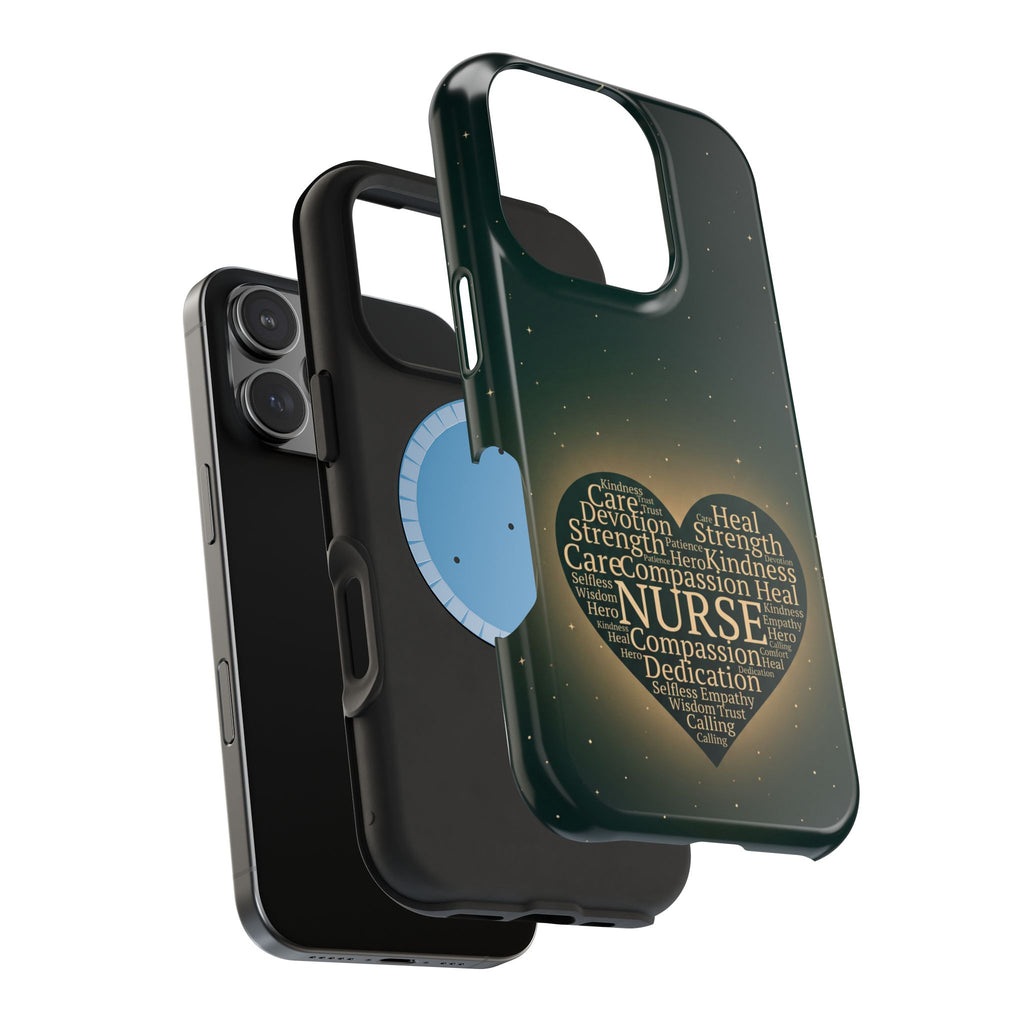 Nurse Heart Word and Art Phone Case — Impact-Resistant Wireless Charging Cover