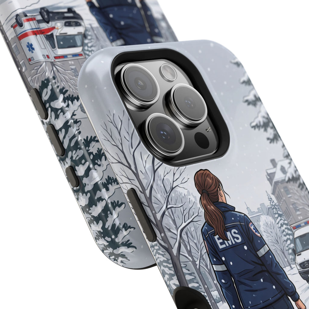 Paramedic/EMT Winter Phone Case — Magnetic Wireless Charging Cover