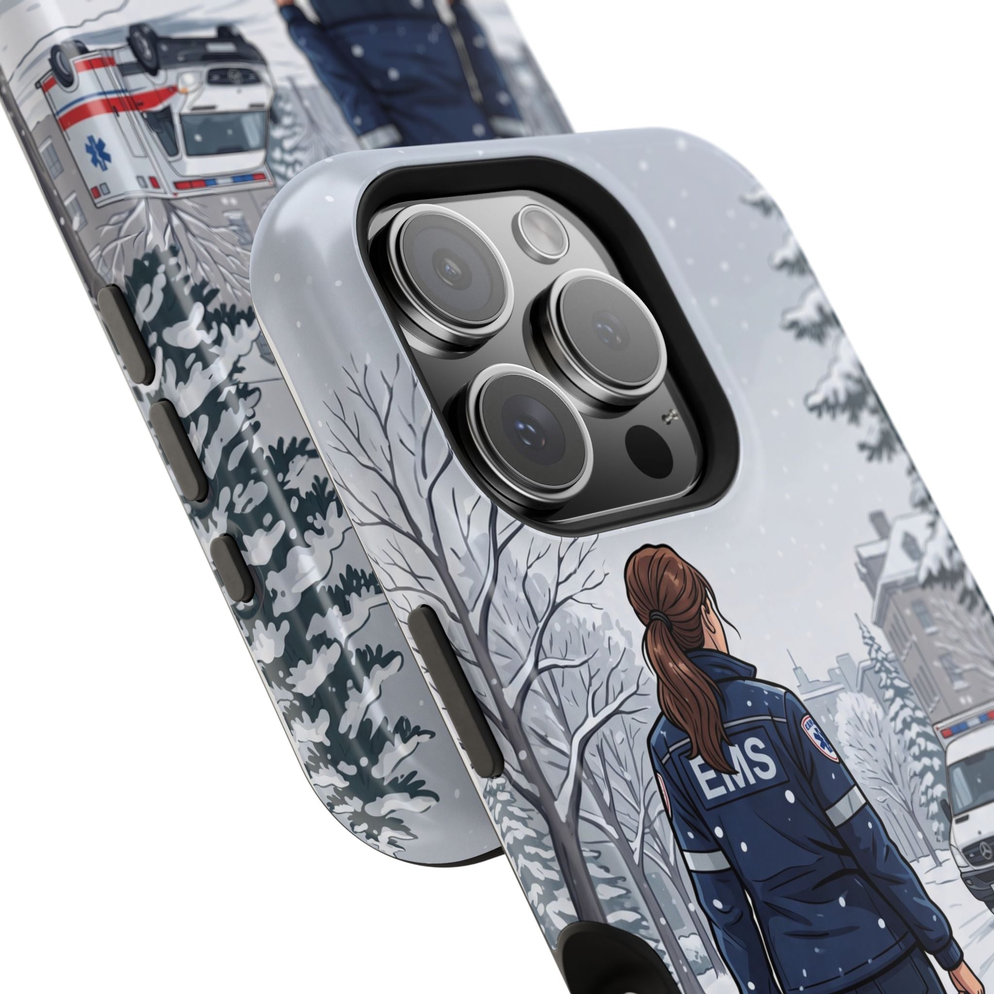Paramedic/EMT Winter Phone Case — Magnetic Wireless Charging Cover