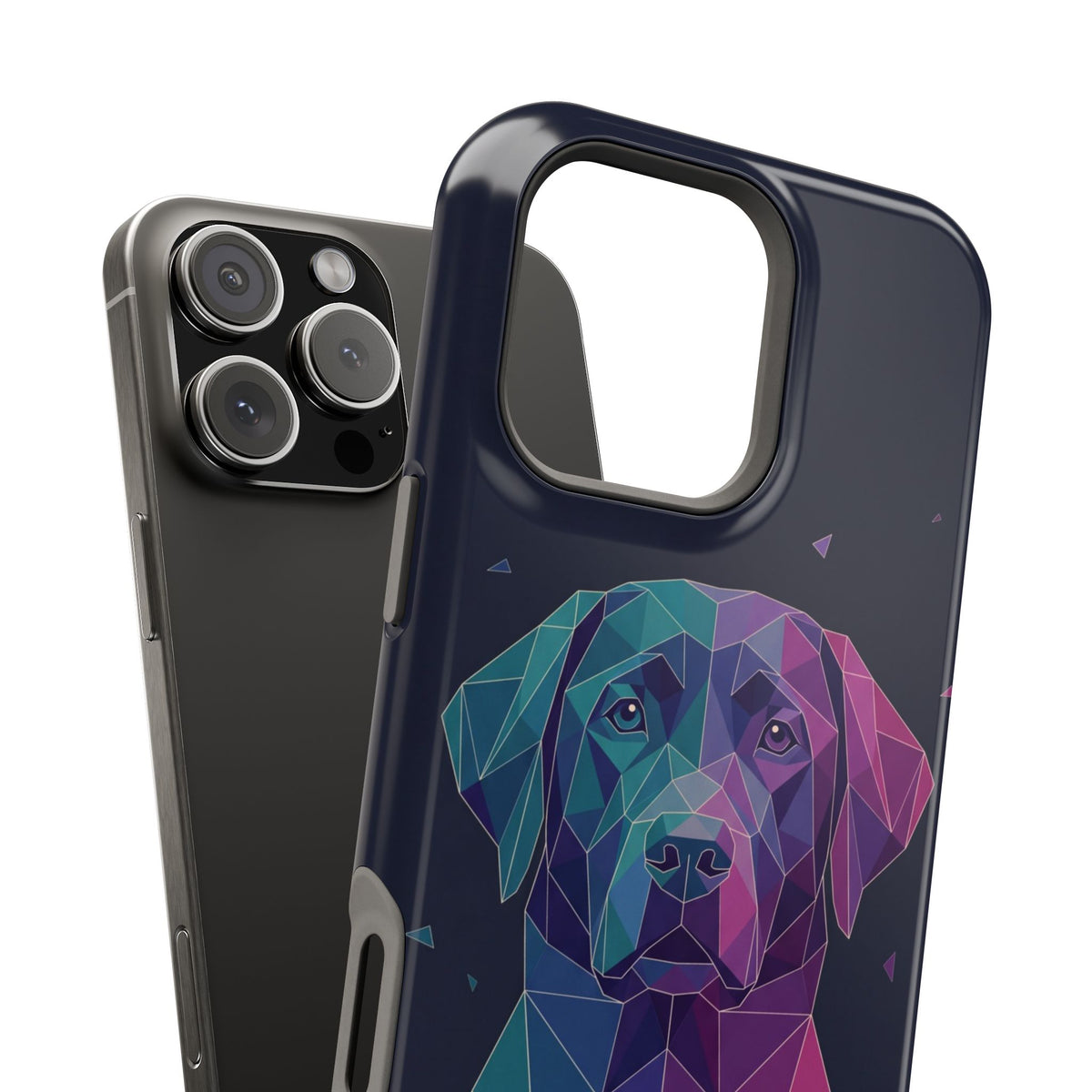 Geometric Labrador Phone Case — Tough Magnetic Case with Wireless Charging