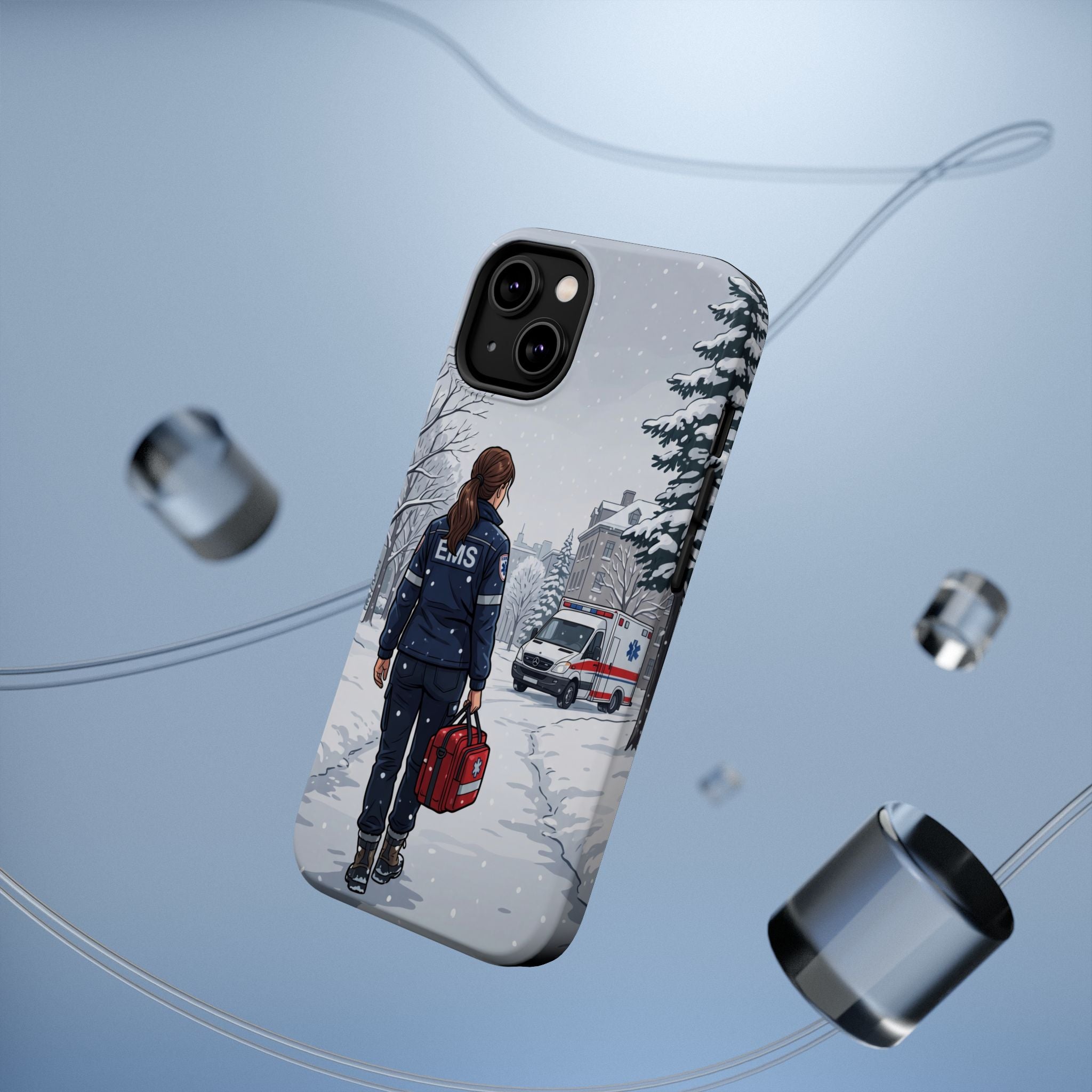 Paramedic/EMT Winter Phone Case — Magnetic Wireless Charging Cover