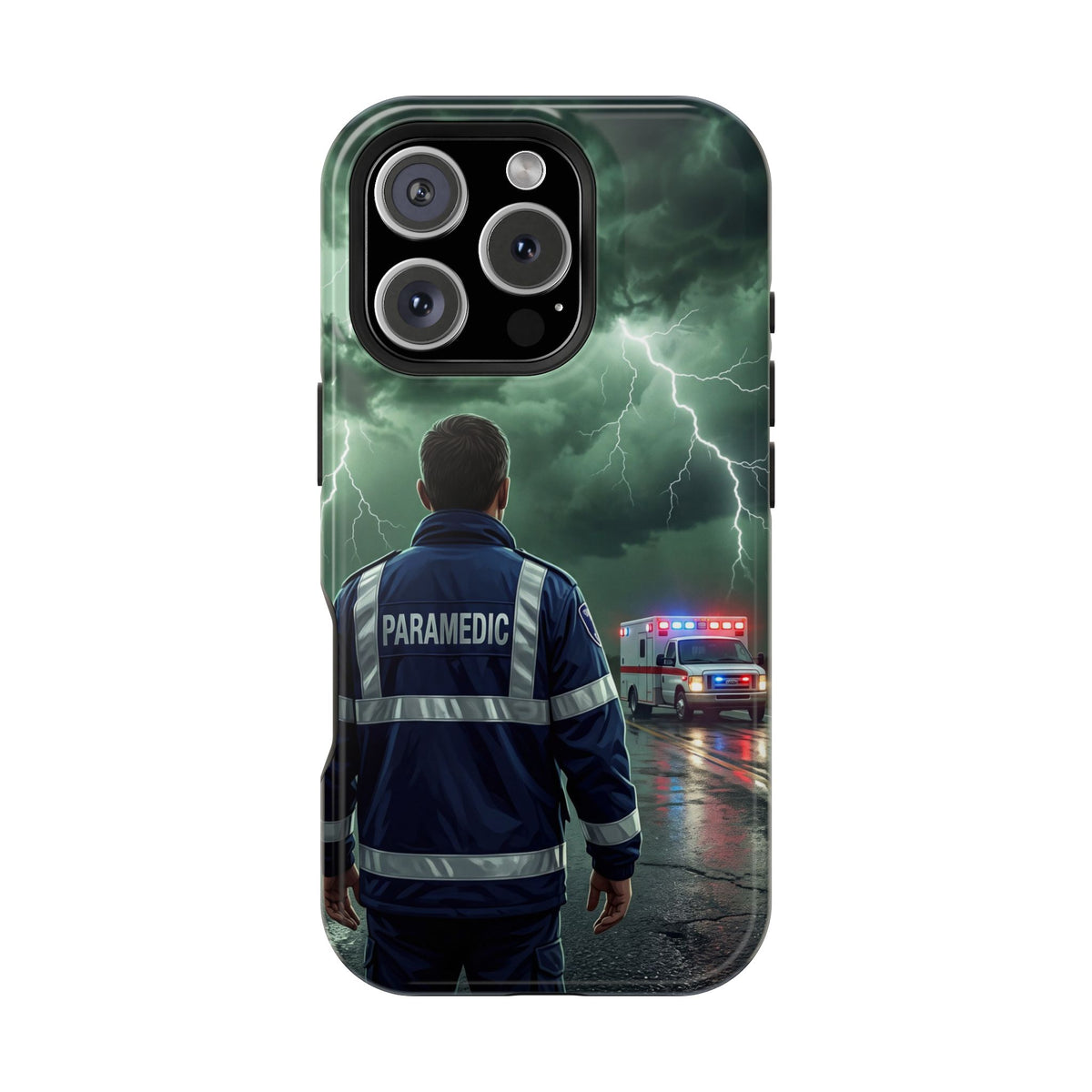 Paramedic Green Storm Phone Case — Magnetic Wireless Charging Cover
