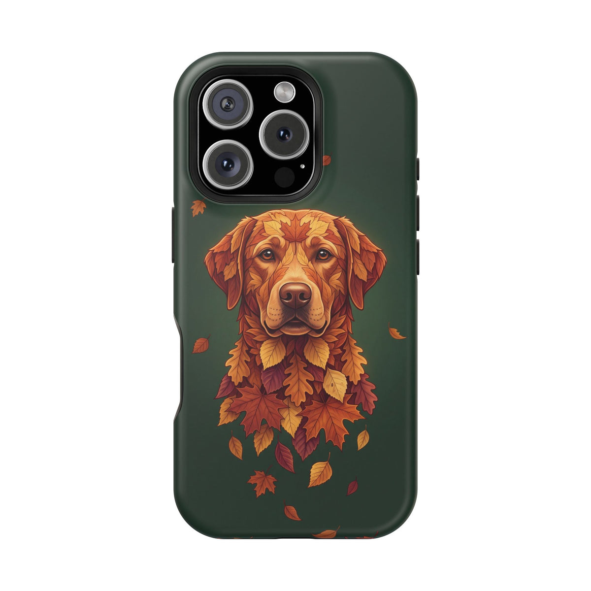 Autumn Leaves Labrador Phone Case — Tough Magnetic Case with Wireless Charging