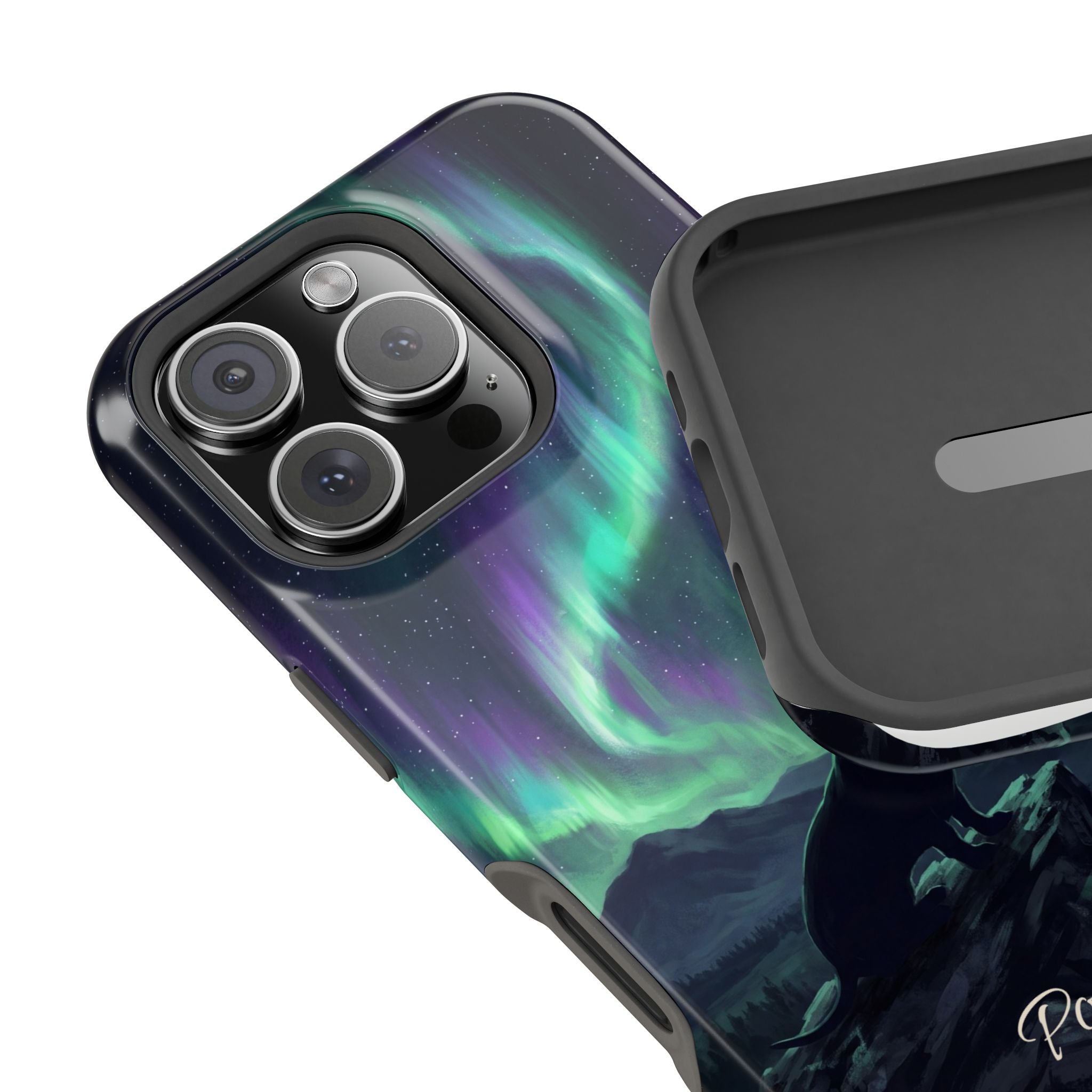Personalized Dachshund Northern Lights Phone Case — Wireless Charging Cover