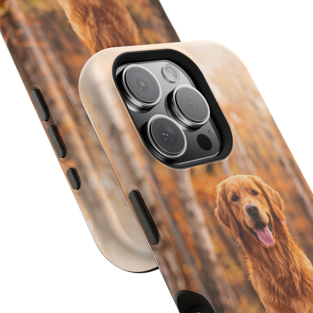 Autumn Golden Retriever Phone Case — Impact-Resistant Wireless Charging Cover