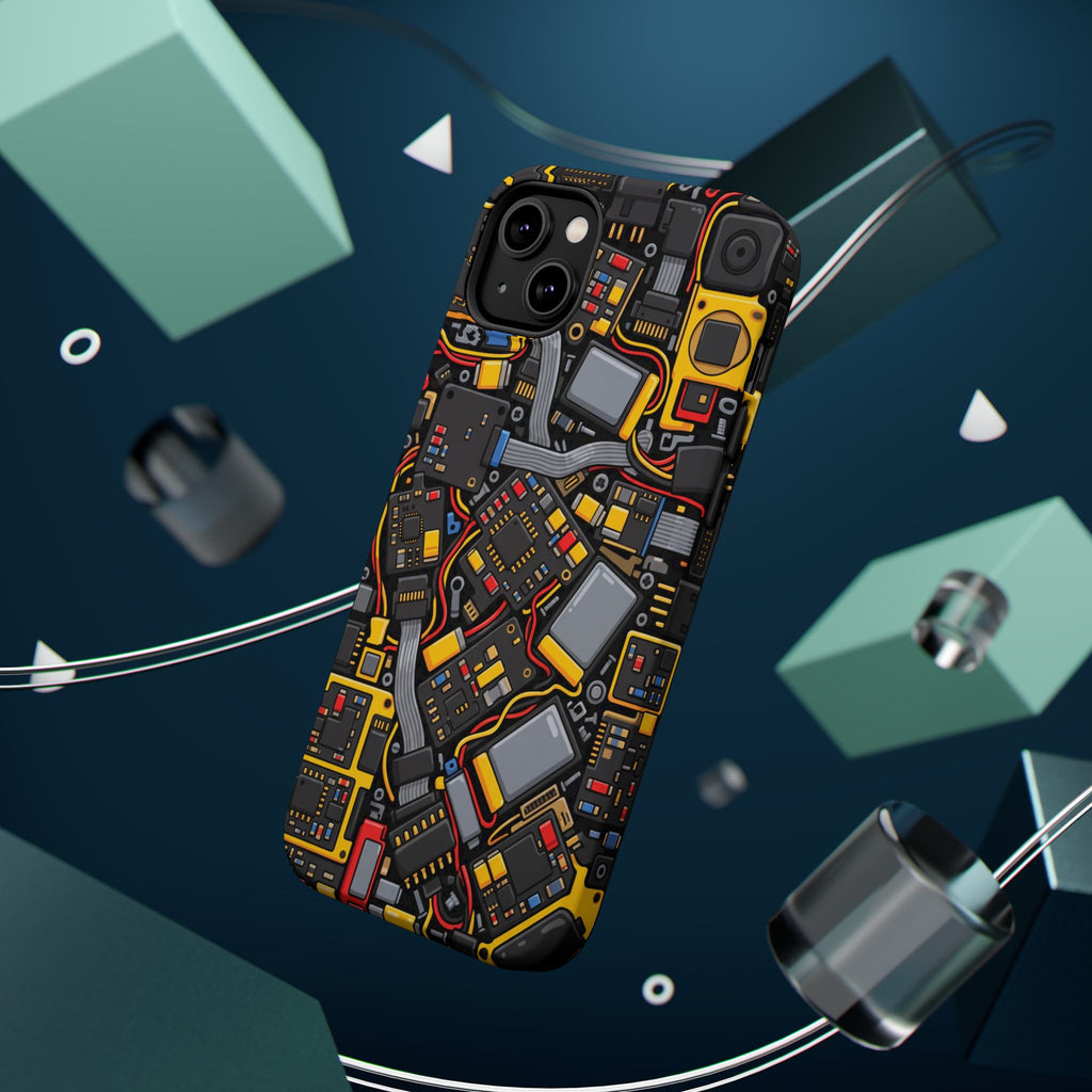 Voltage Board Phone Case — Yellow Circuit Wireless Charging Cover
