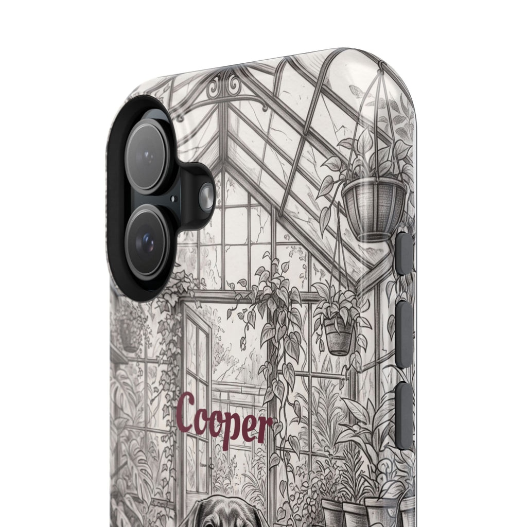 Personalized Dachshund Vintage Greenhouse Phone Case — Wireless Charging Cover