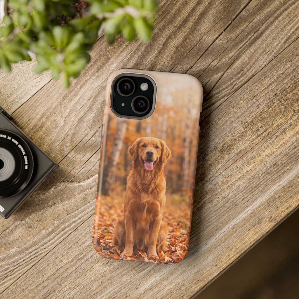 Autumn Golden Retriever Phone Case — Impact-Resistant Wireless Charging Cover
