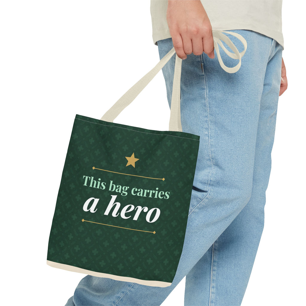This Bag Carries a Hero Tote | Nurse Gift Tote Bag | Essential Worker Appreciation Gift | Premium Polyester Carry-All