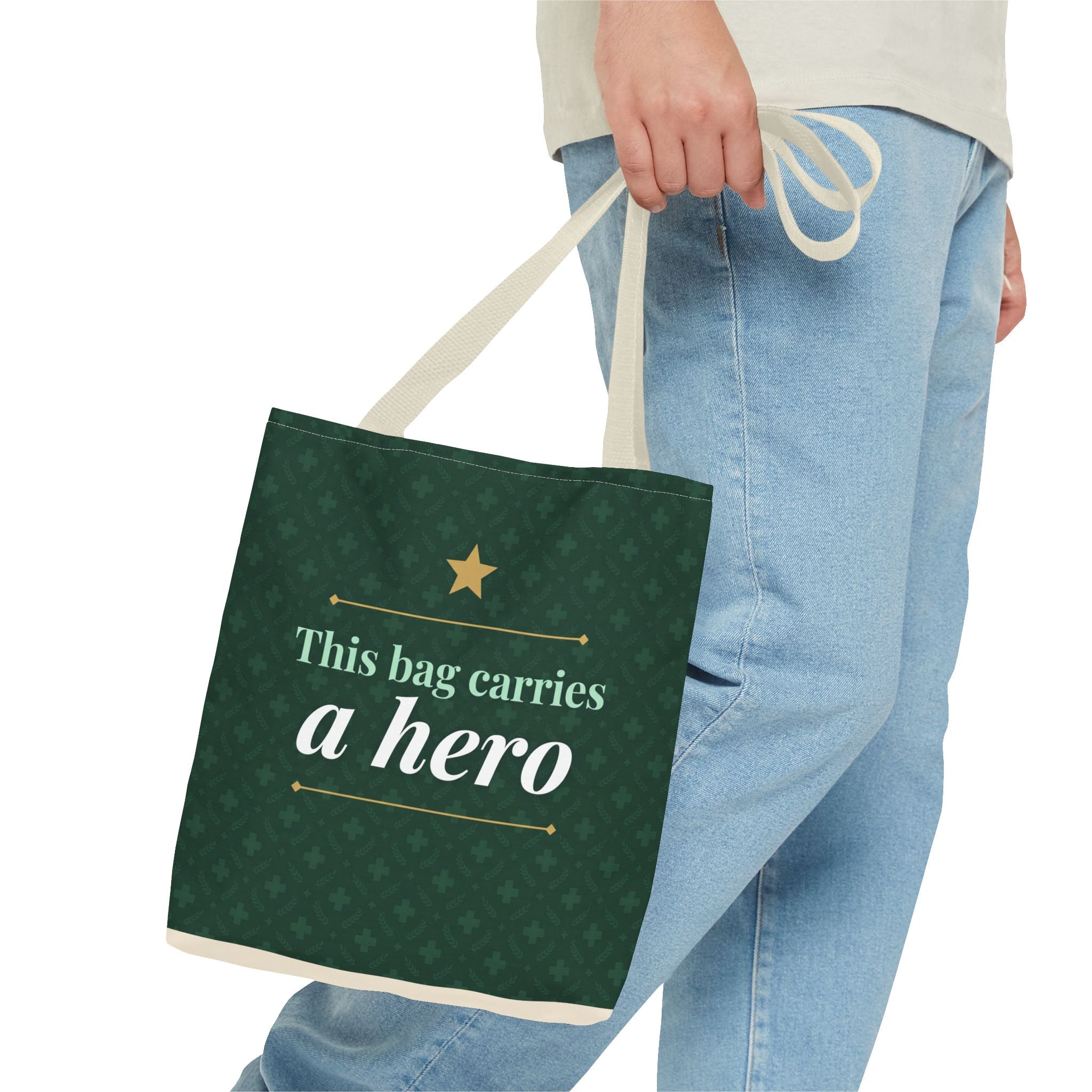 This Bag Carries a Hero Tote | Nurse Gift Tote Bag | Essential Worker Appreciation Gift | Premium Polyester Carry-All