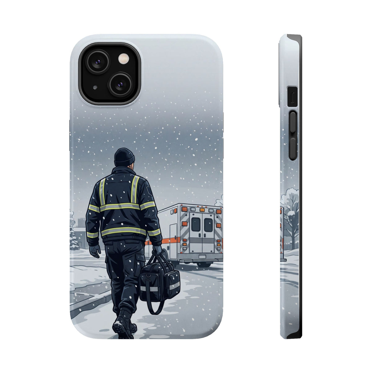 Bold Paramedic/EMT Portrait Phone Case — Magnetic Wireless Charging Cover