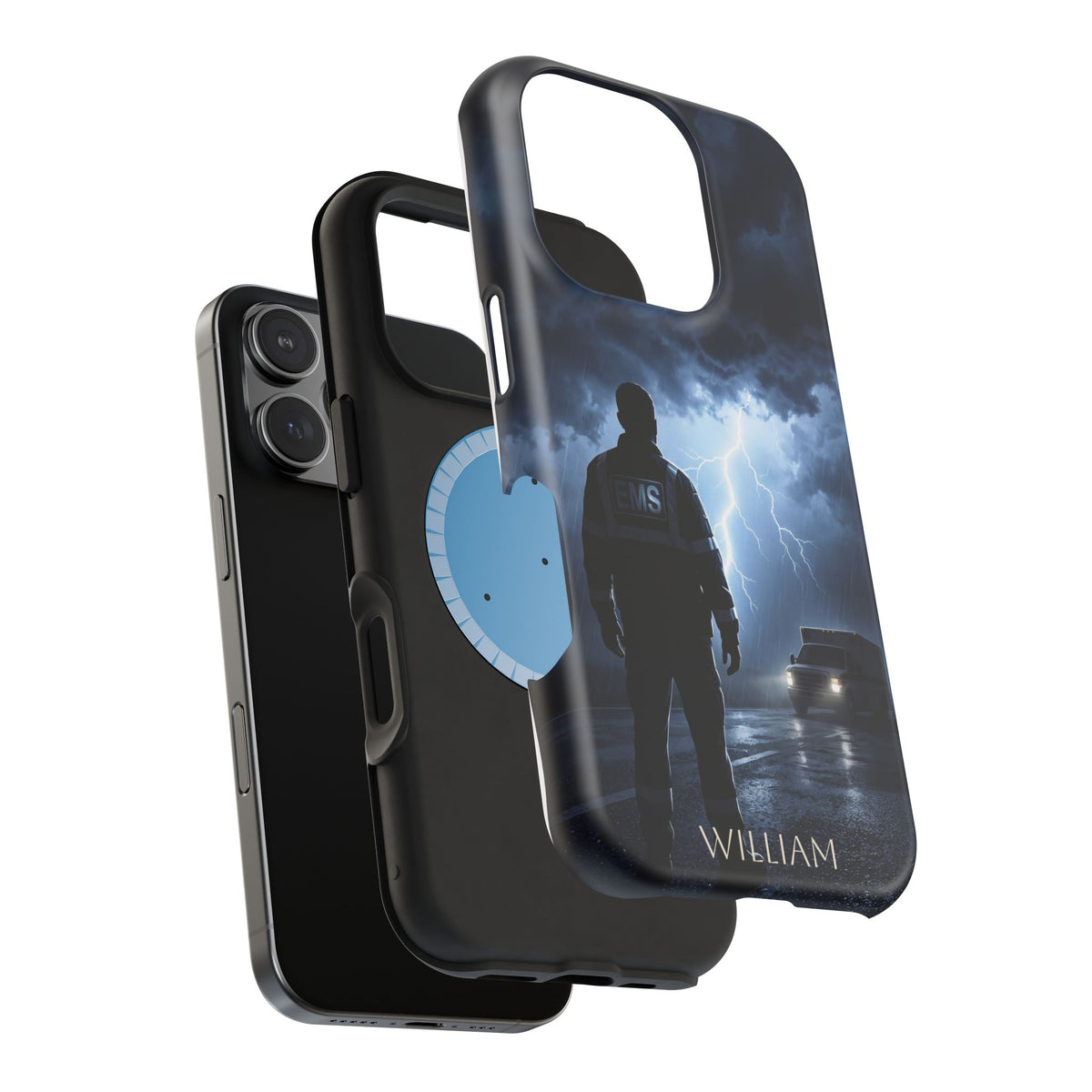 Personalized Lightning Storm EMS Phone Case — Wireless Charging Cover