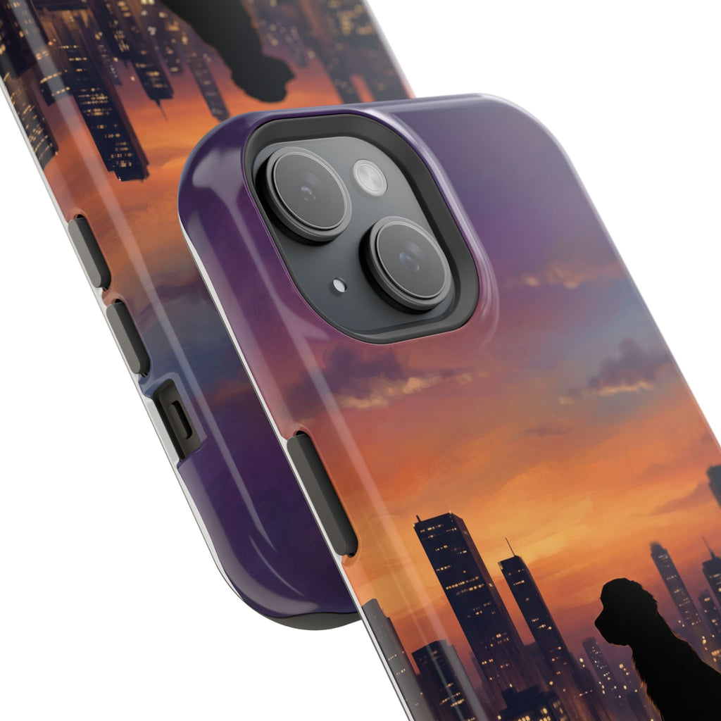 Personalized Golden Retriever City Skyline Phone Case — Wireless Charging Cover