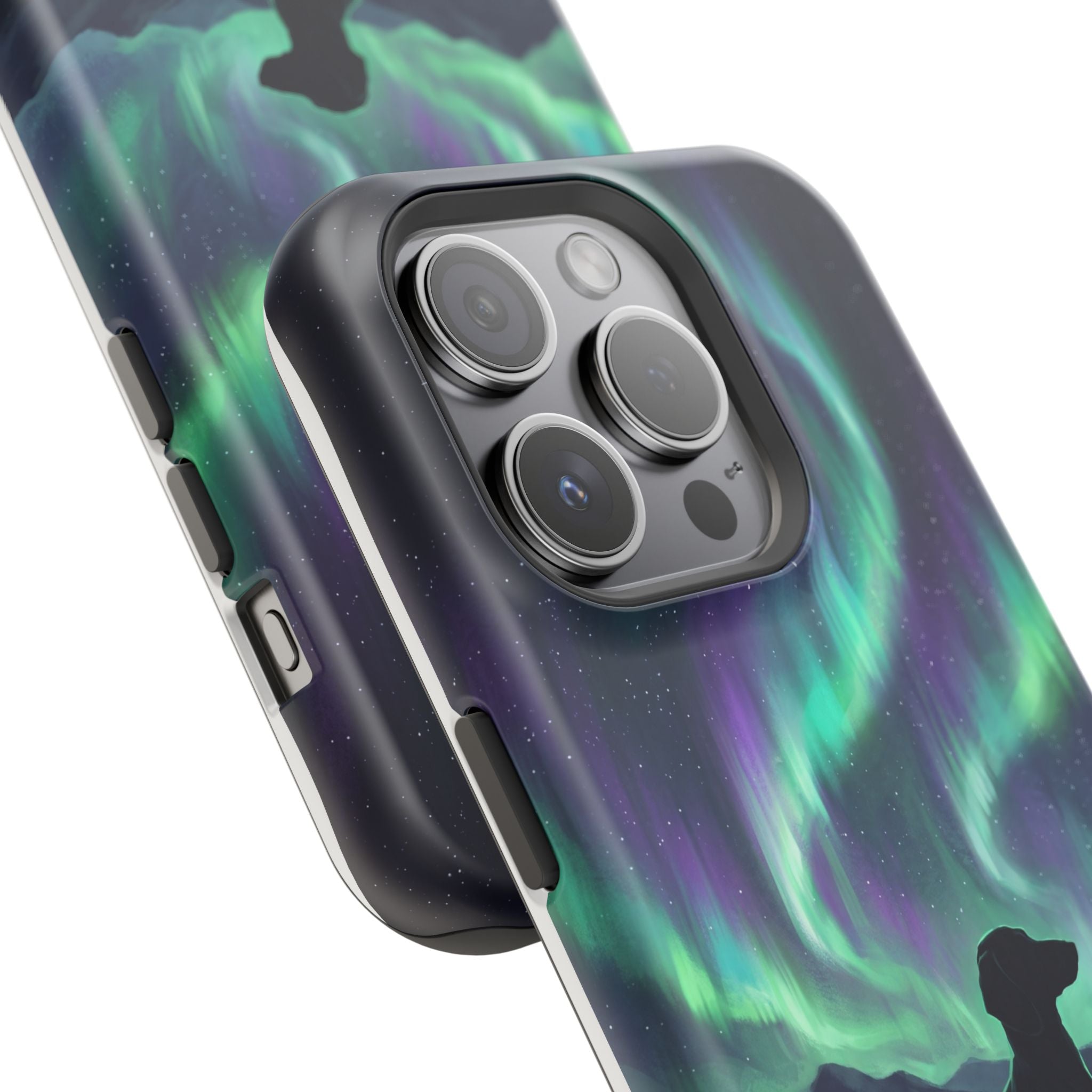Personalized Dachshund Northern Lights Phone Case — Wireless Charging Cover