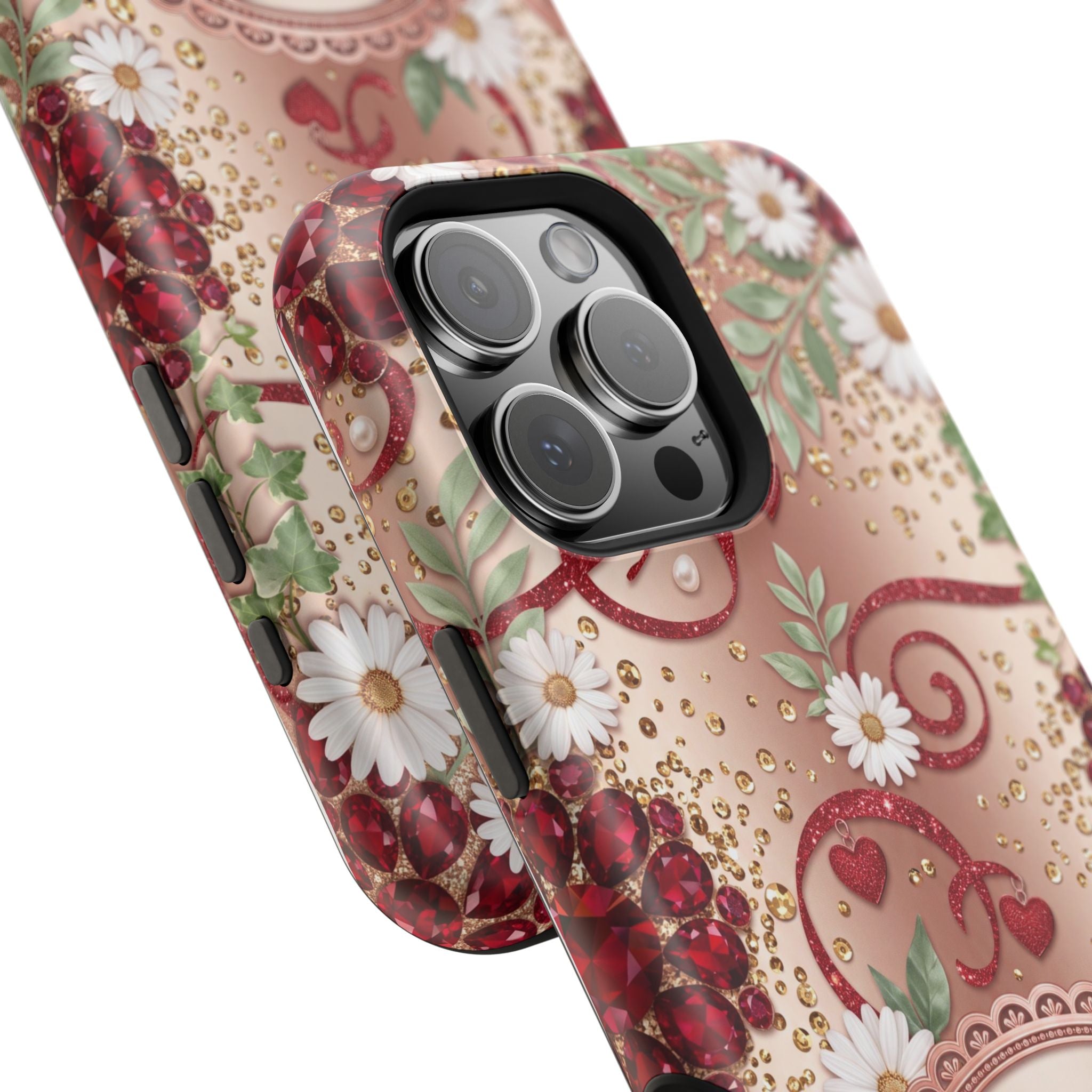 Personalized Vintage Floral Teacher Phone Case — Wireless Charging Cover