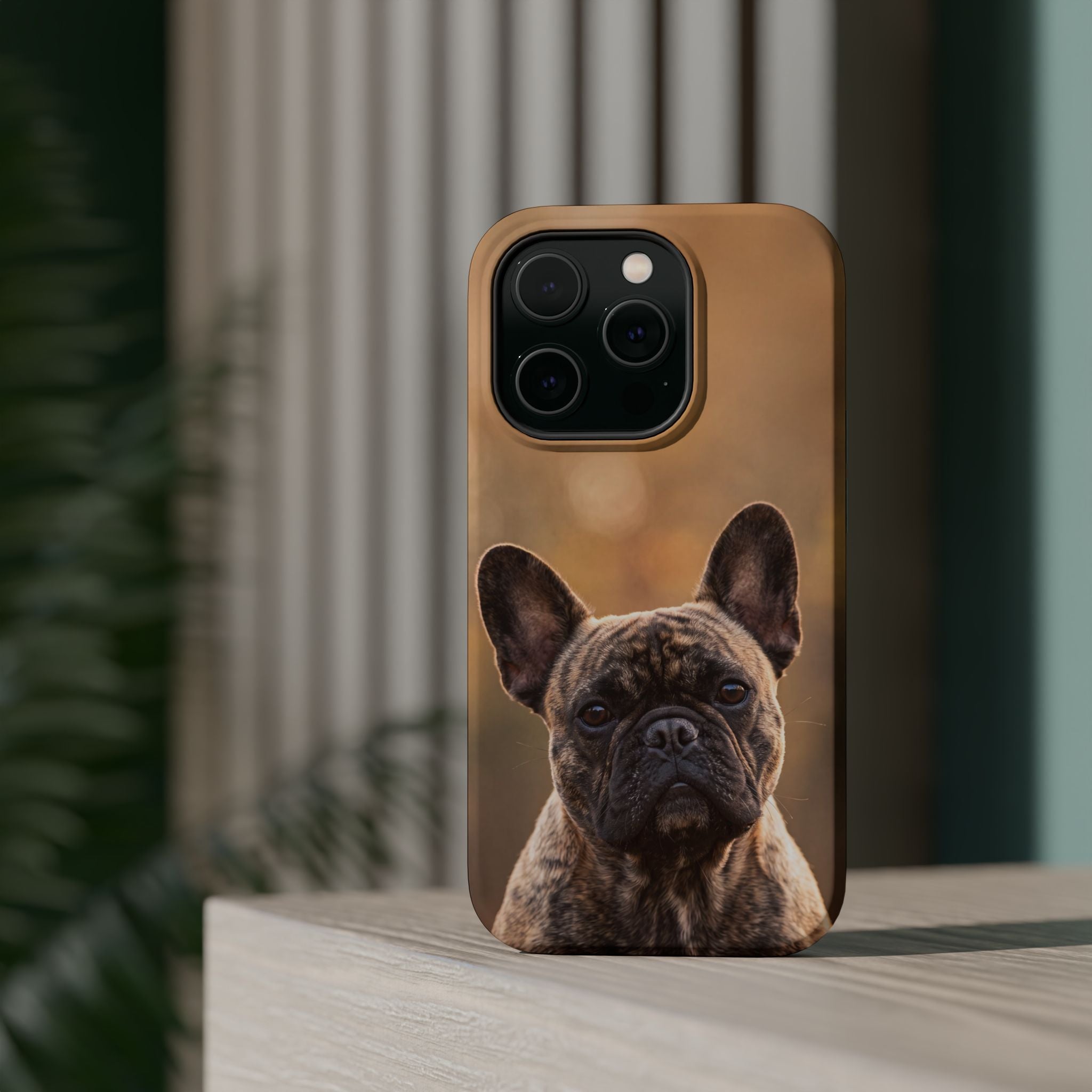 Brindle French Bulldog Phone Case — Impact-Resistant Wireless Charging Cover