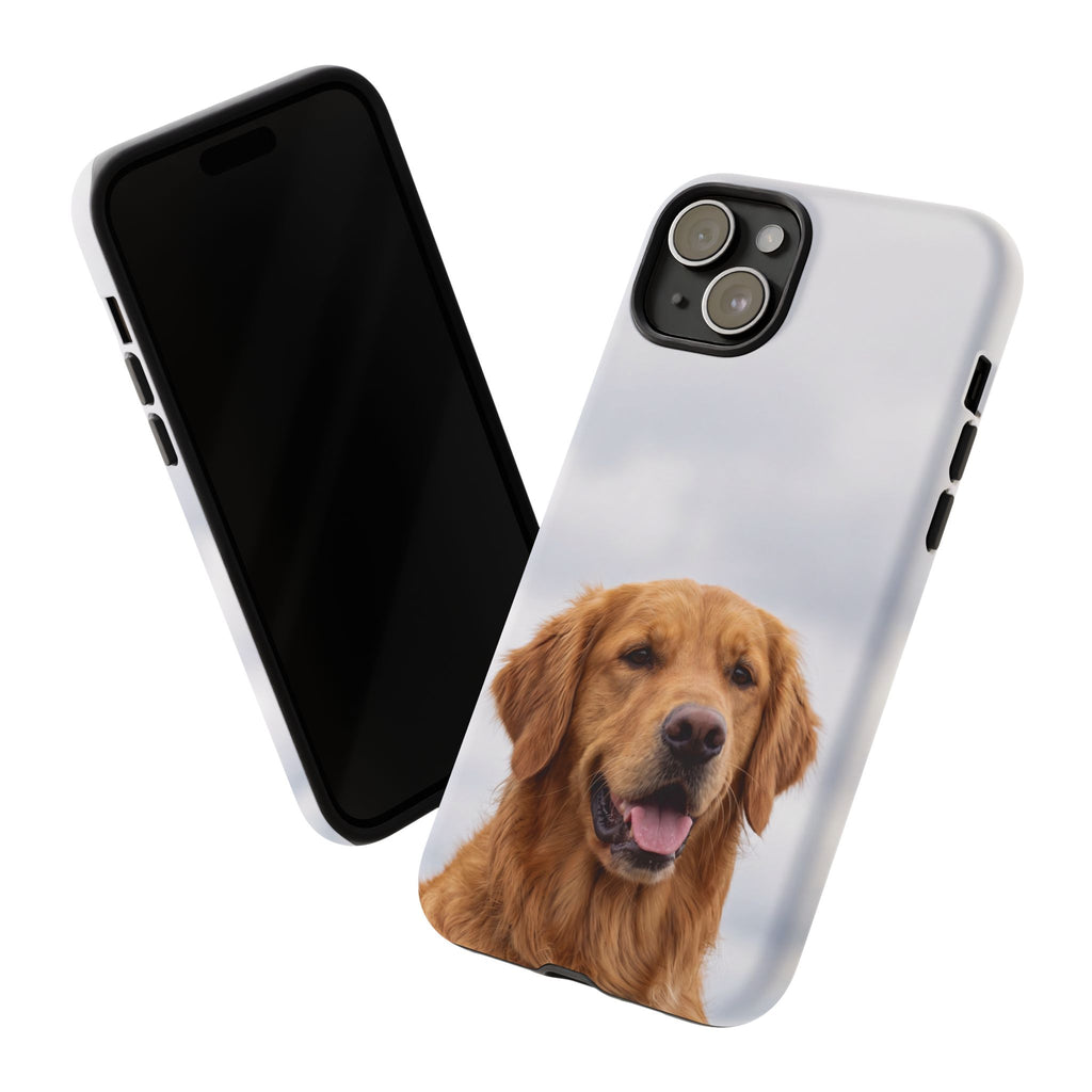 Golden Retriever Portrait Phone Case | Happy Dog Photo on Soft Sky Background | Samsung & iPhone