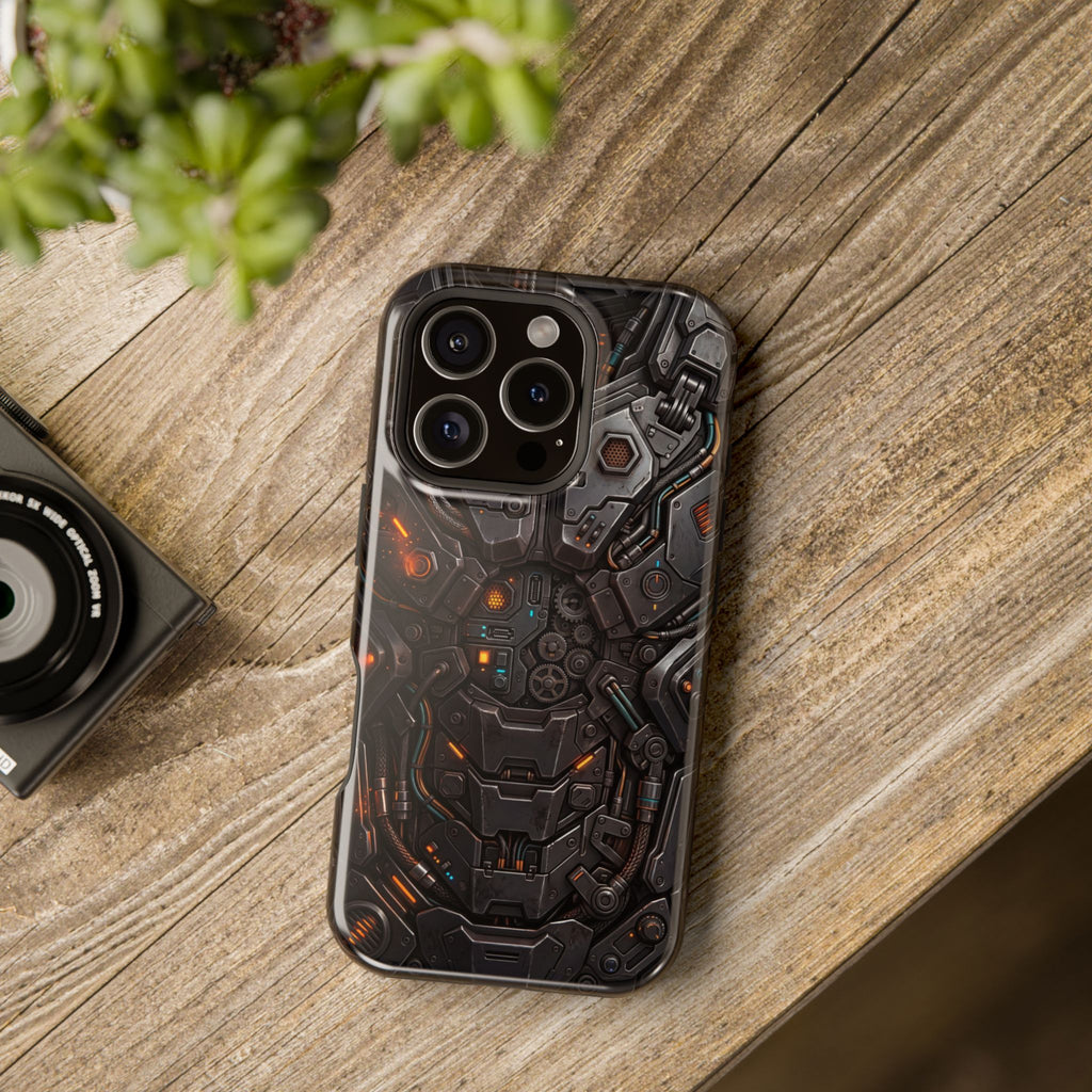 Mech Armor Phone Case — Industrial Circuit Wireless Charging Cover