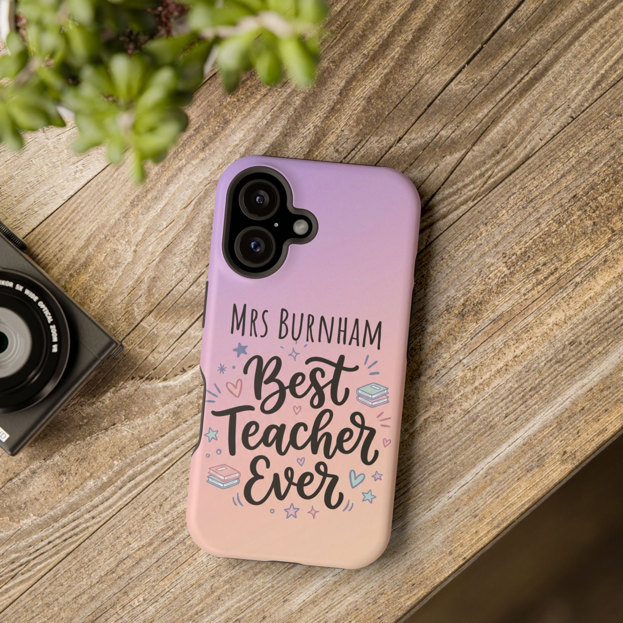 Best Teacher Ever Personalized Phone Case — Wireless Charging Cover