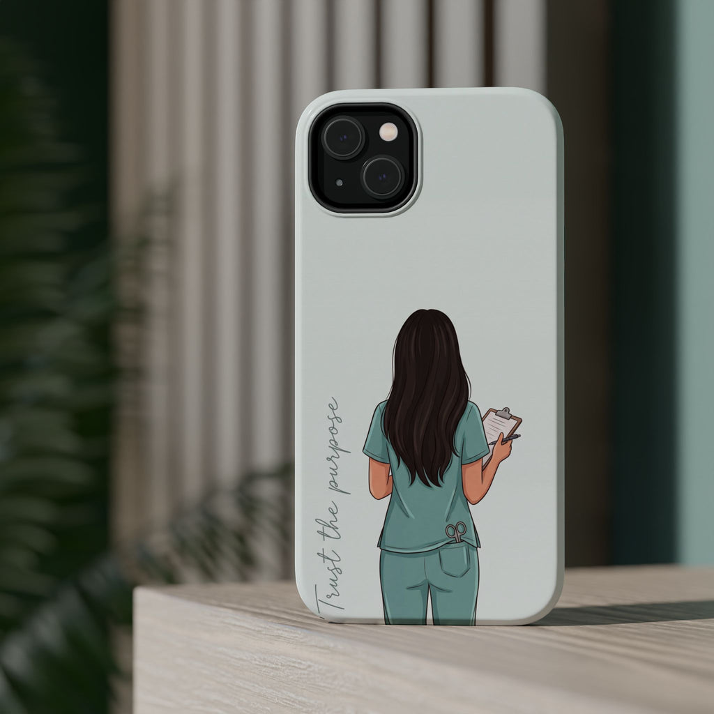 Nurse Illustration Phone Case — Impact-Resistant Wireless Charging Cover