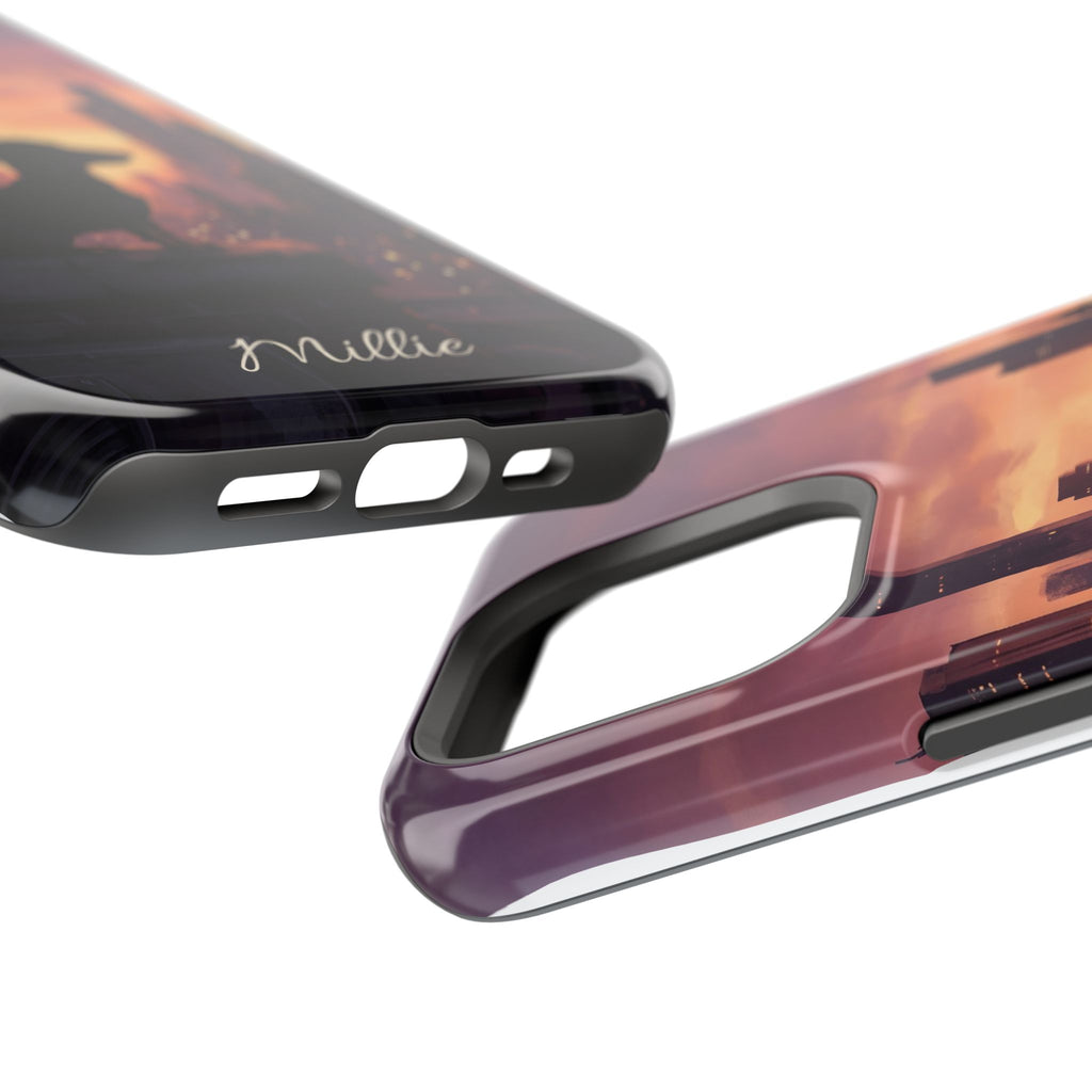 Personalized Dachshund City Skyline Phone Case — Wireless Charging Cover