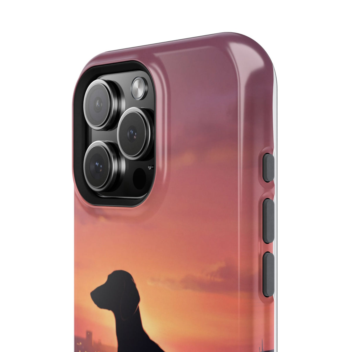 Personalized Dachshund Rooftop Sunset Phone Case — Wireless Charging Cover