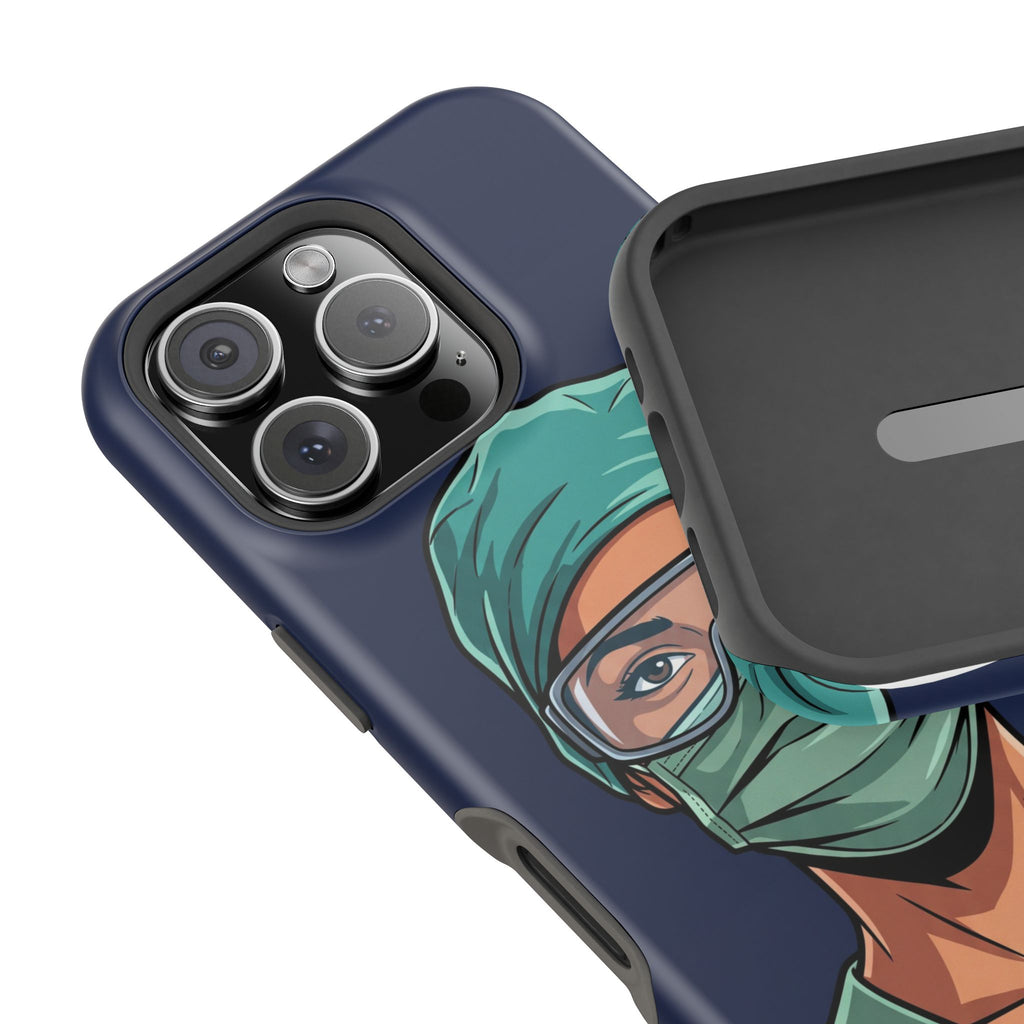 Bold Nurse Portrait Phone Case — Magnetic Wireless Charging Cover