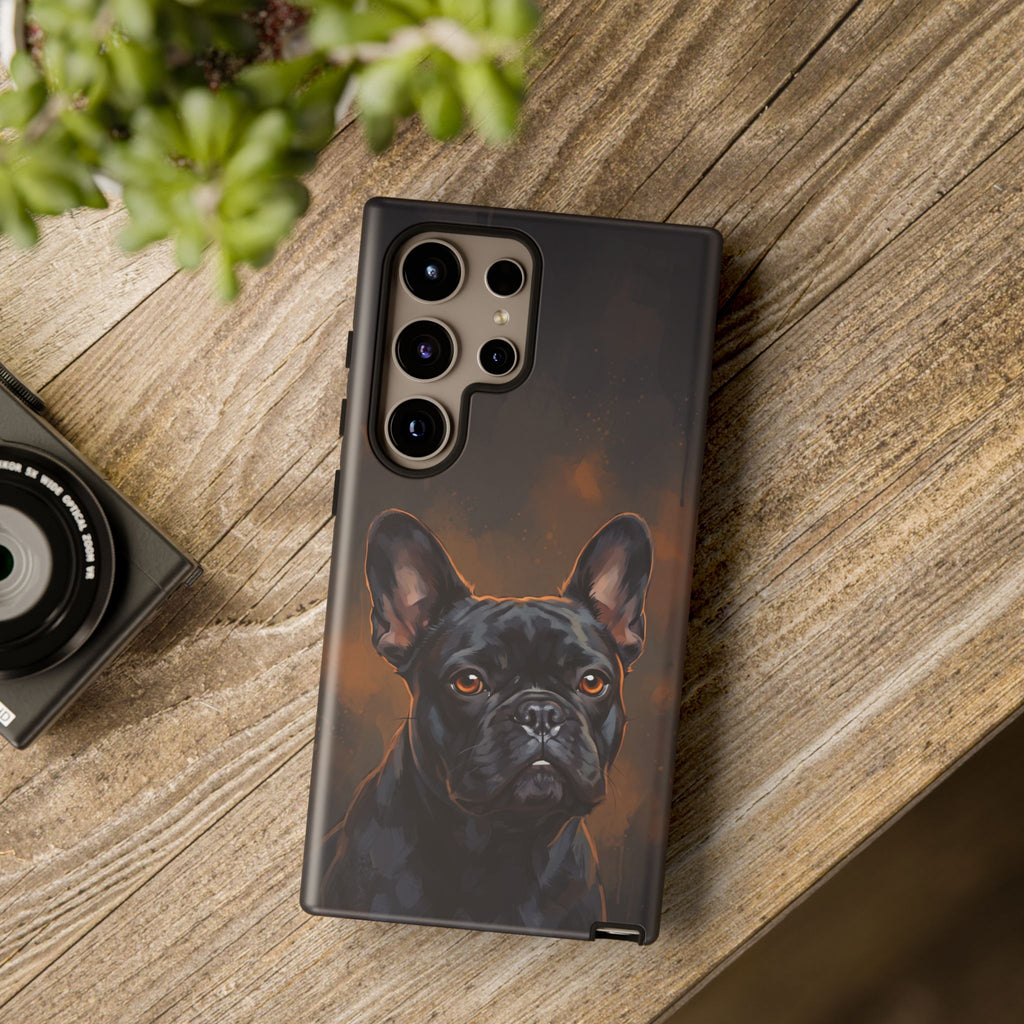 Moody French Bulldog Portrait Phone Case | Dramatic Studio Photography Style | iPhone & Samsung