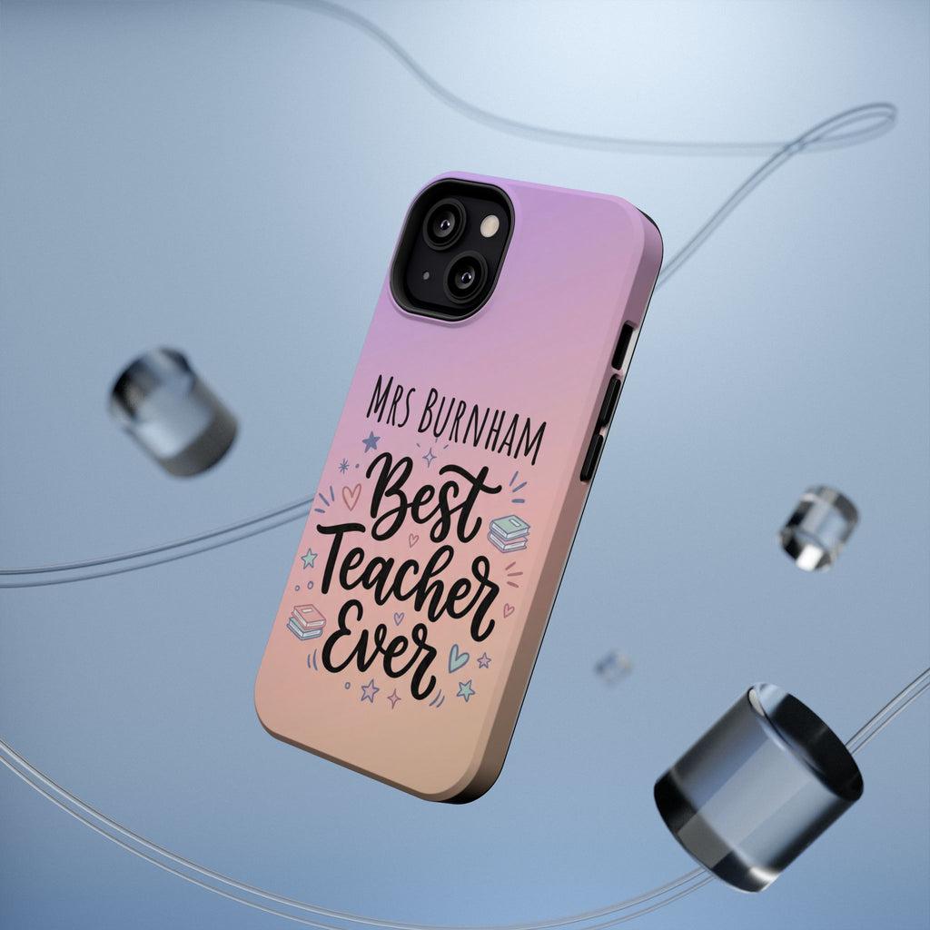 Best Teacher Ever Personalized Phone Case — Wireless Charging Cover