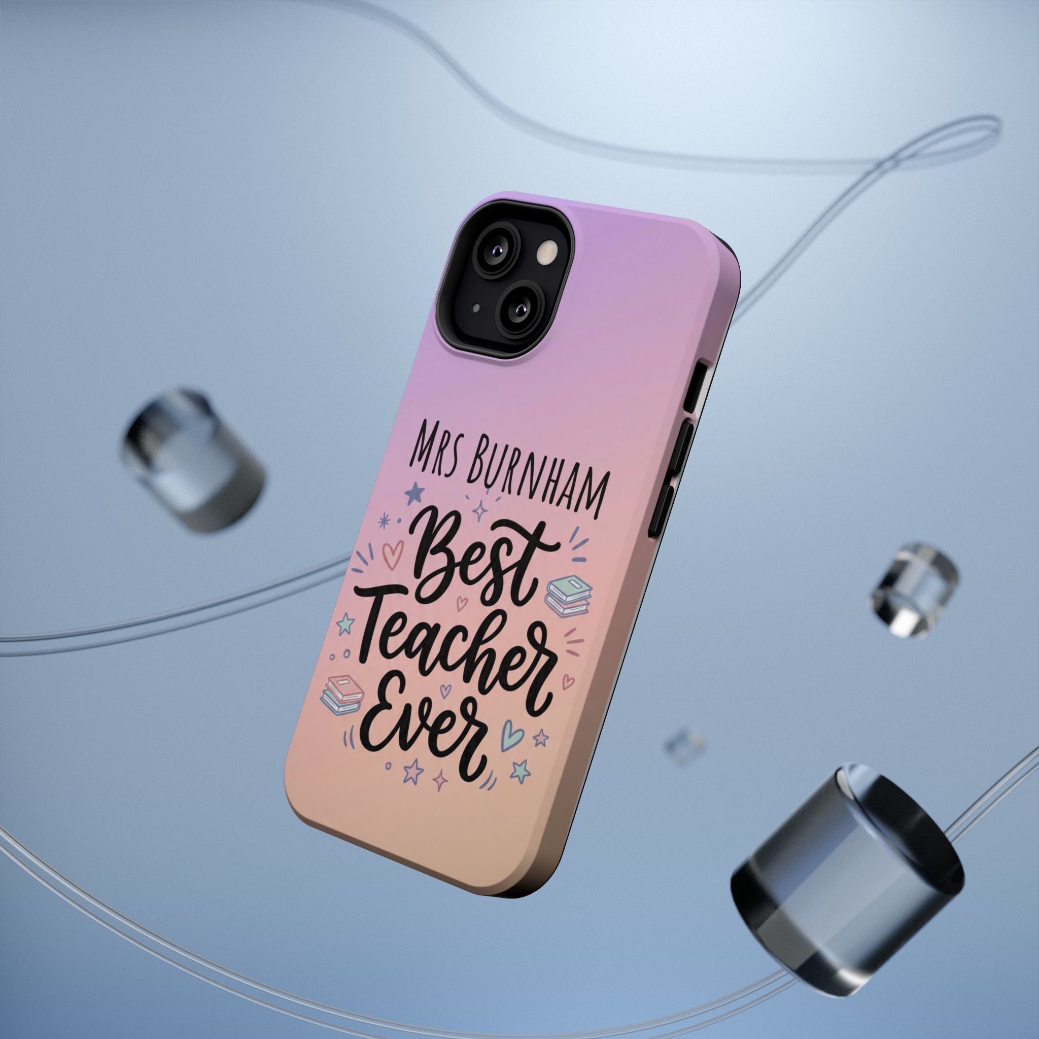 Best Teacher Ever Personalized Phone Case — Wireless Charging Cover