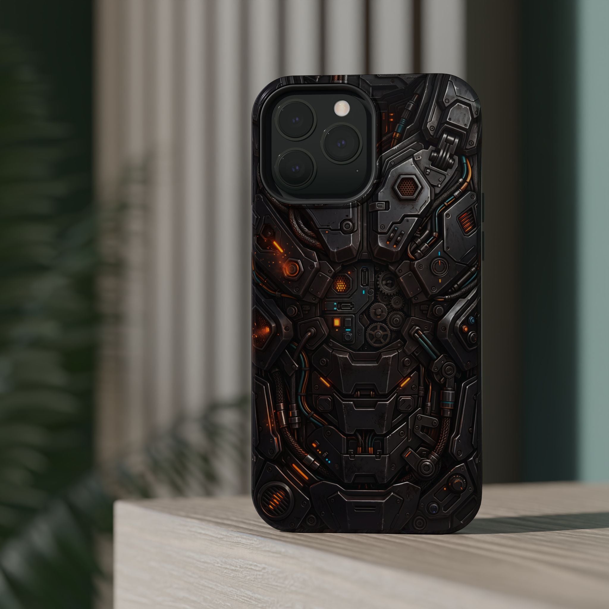 Mech Armor Phone Case — Industrial Circuit Wireless Charging Cover