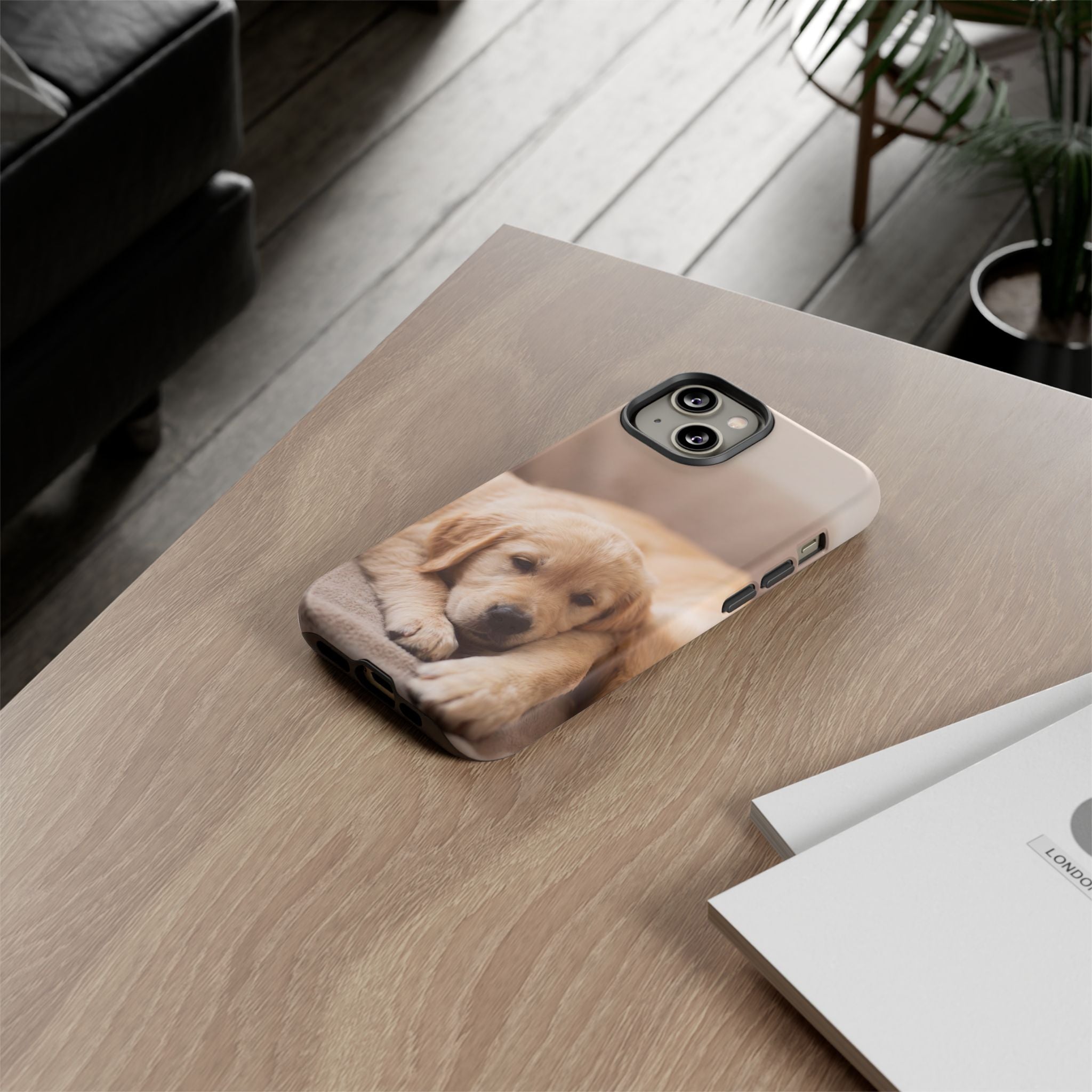 Sleepy Golden Retriever Puppy Phone Case | Cozy Cuddly Puppy Portrait | Samsung & iPhone