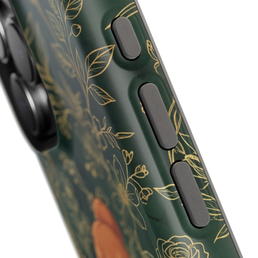 Personalized Nurse Botanical Phone Case — Impact-Resistant Wireless Charging Cover