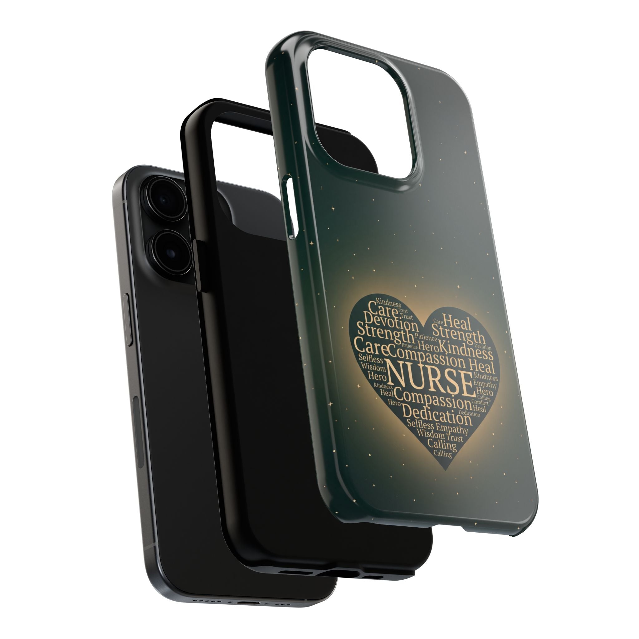 Nurse Heart Tough Phone Case — Inspirational Word Cloud Tribute - iphone and Samsung Galaxy series