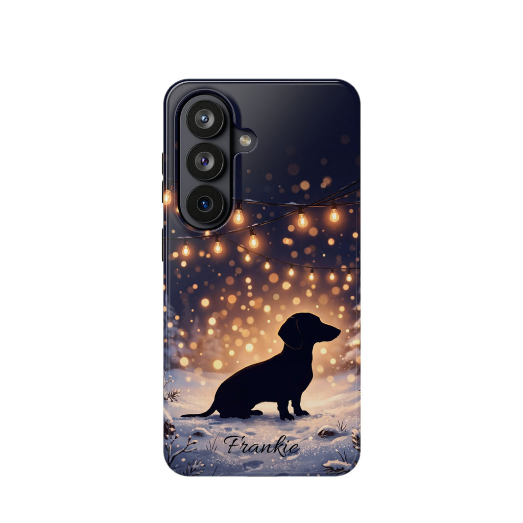 Personalized Dachshund Golden Sparks Phone Case — Wireless Charging Cover