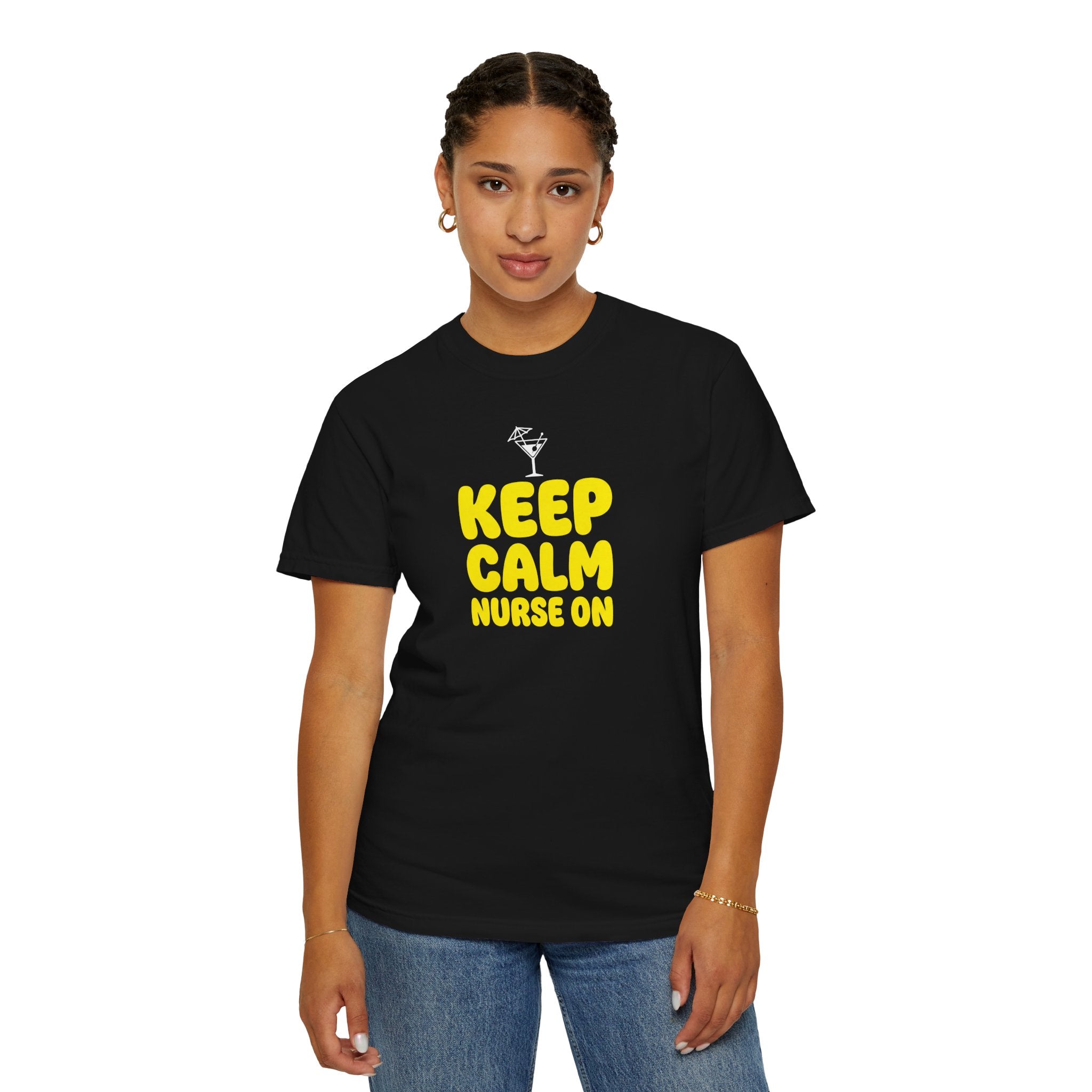 Nurse T-Shirt - "Keep Calm Nurse On" Funny Nursing Quote Unisex Tee, Nurse Appreciation Gift