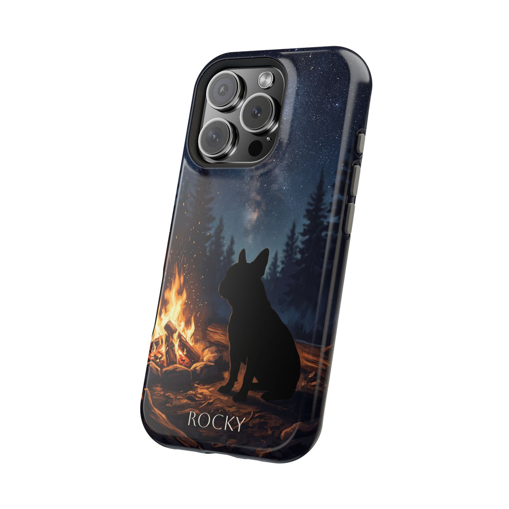 Personalized French Bulldog Campfire Phone Case — Wireless Charging Cover