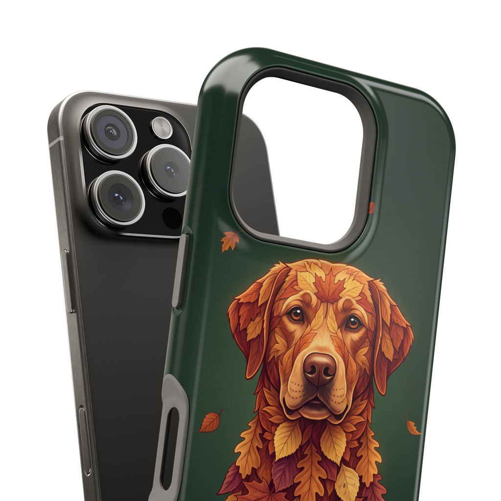 Autumn Leaves Labrador Phone Case — Tough Magnetic Case with Wireless Charging