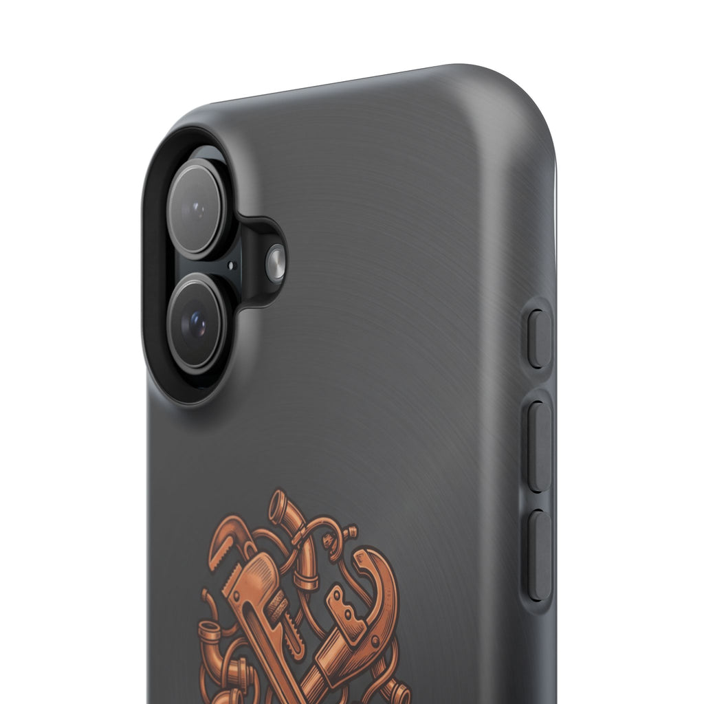 Crafted to Last Phone Case — Crossed Wrenches Wireless Charging Cover