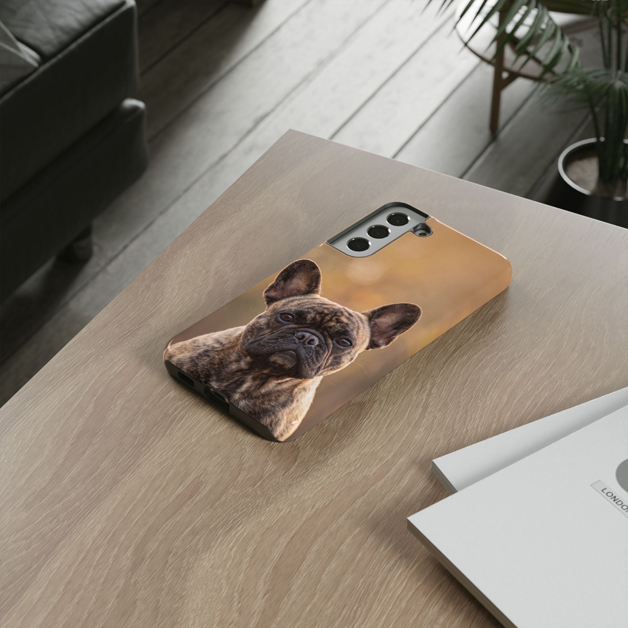 French Bulldog Portrait Phone Case | Realistic Brindle Frenchie Photo Case | iPhone & Samsung